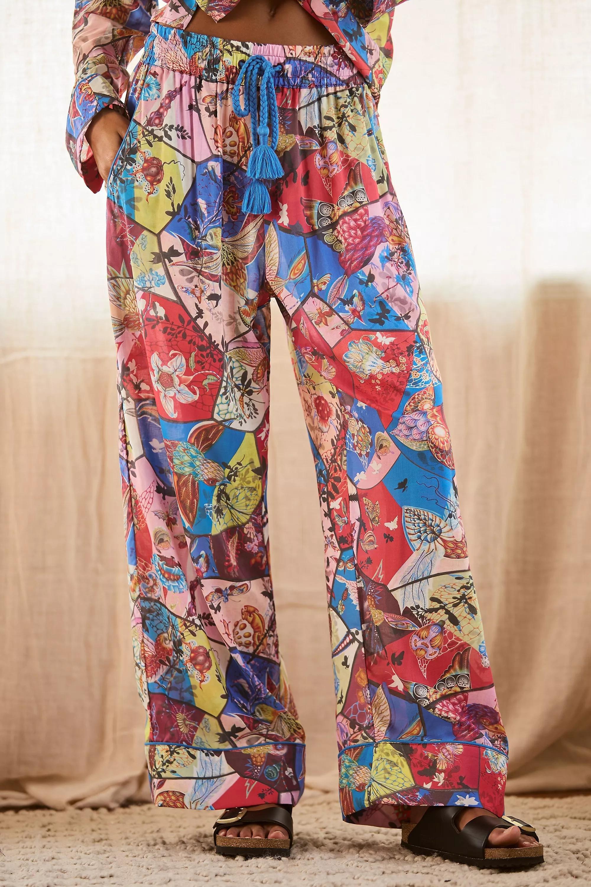 Judith Schachter Wide-Leg Pyjama Bottoms, Red, , large image number 3