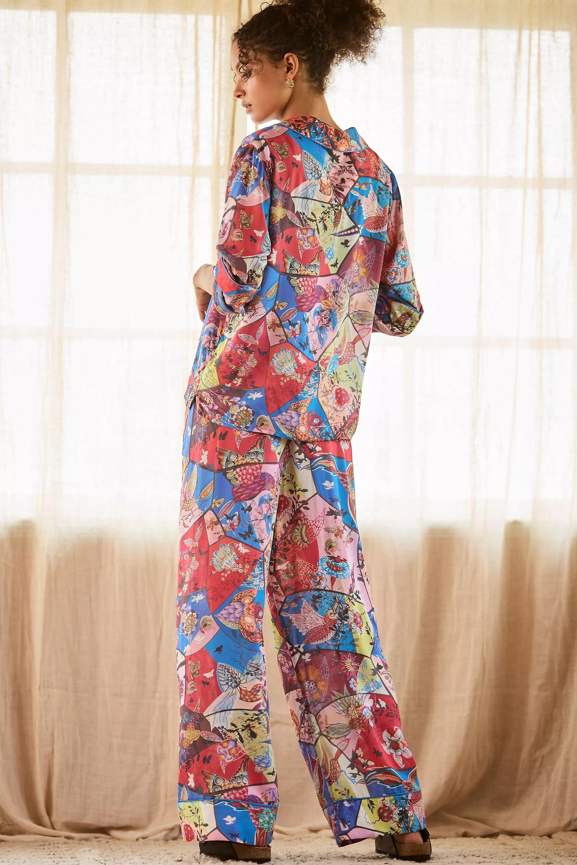 Judith Schachter Wide-Leg Pyjama Bottoms, Red, , large image number 4