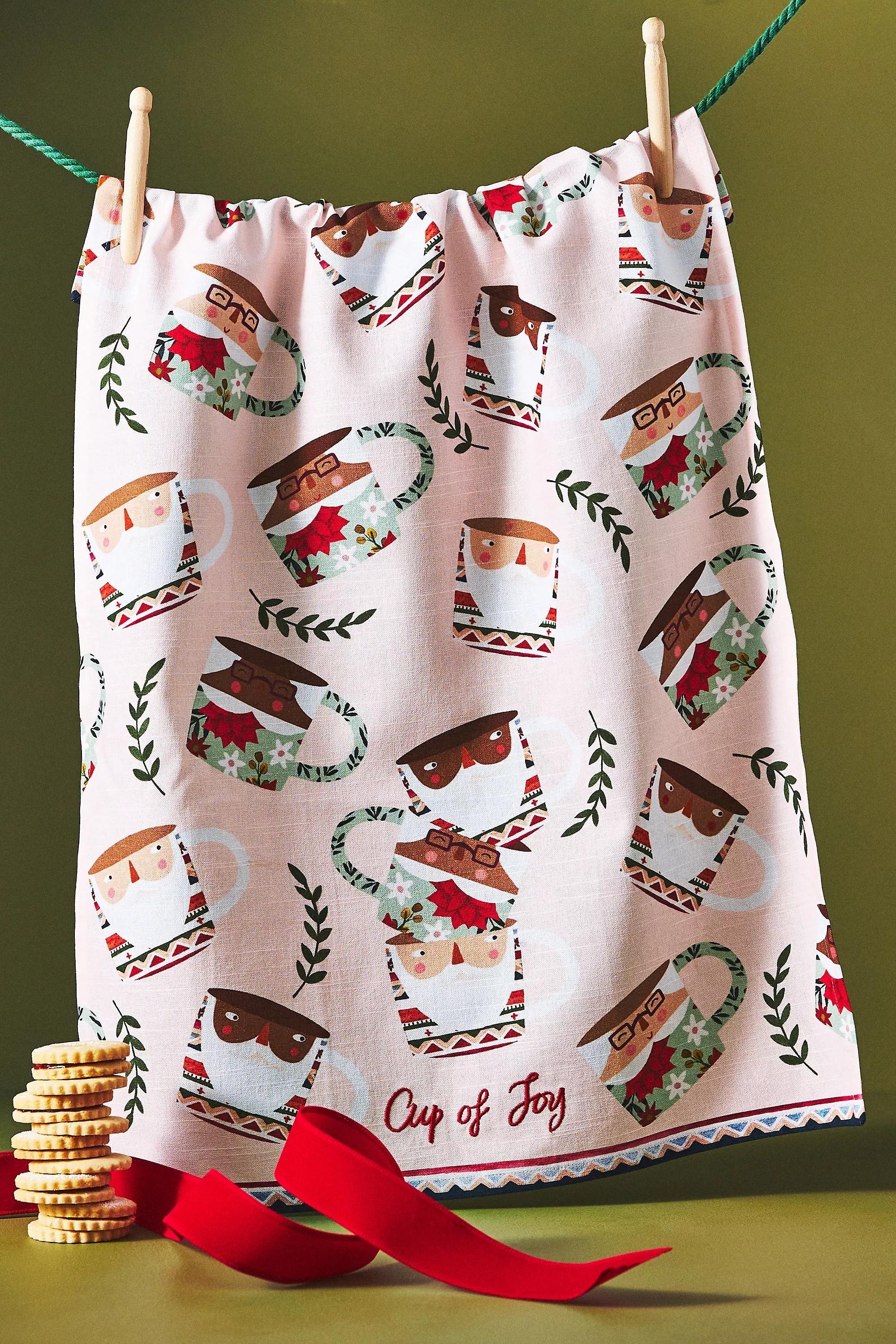 Fotini Tikkou Santa Mugs Dish Towel, Multicolour, , large image number 0