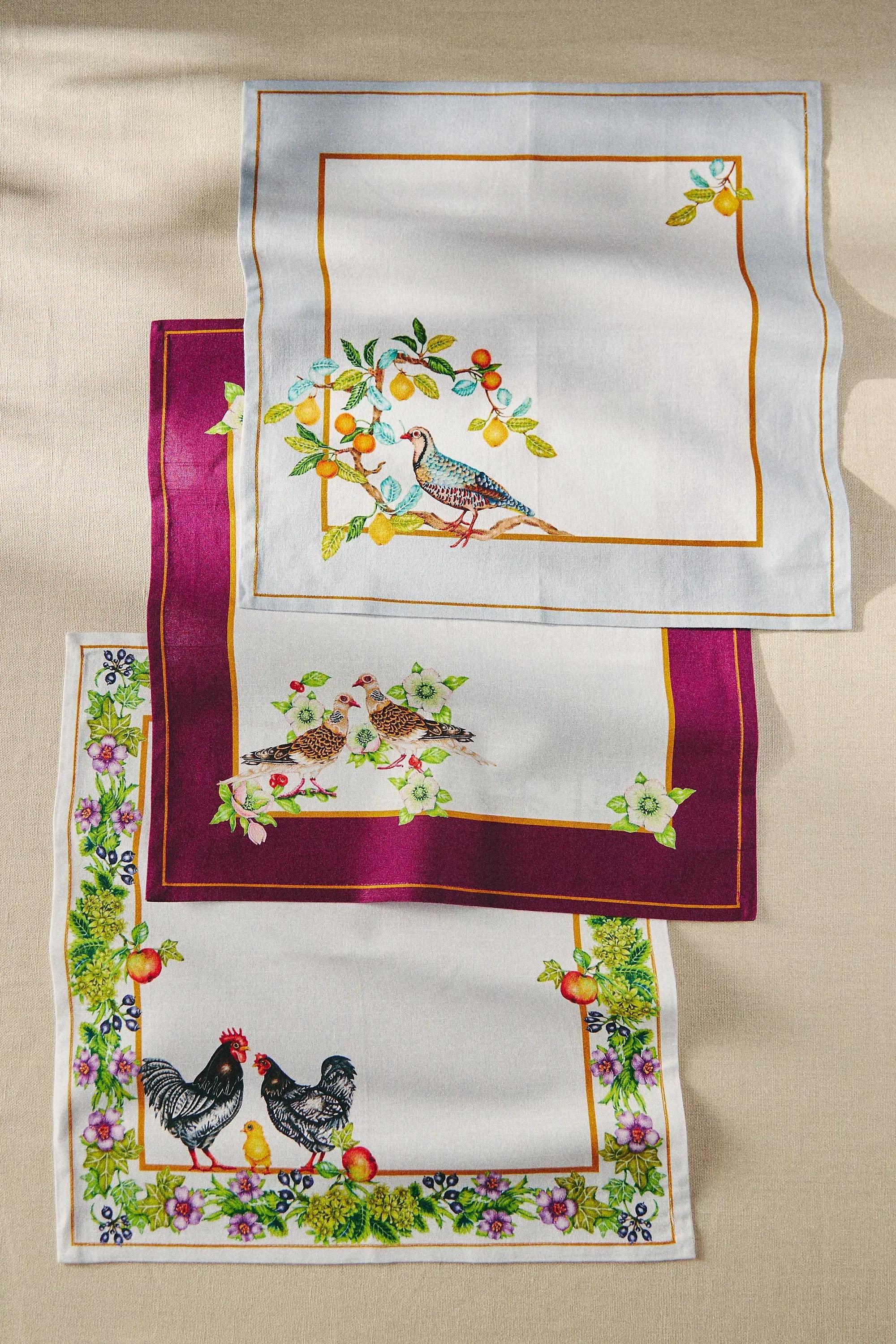Lou Rota Twelve Days Of Christmas Cotton Napkins, Set Of 12, Multicolour, , large image number 5