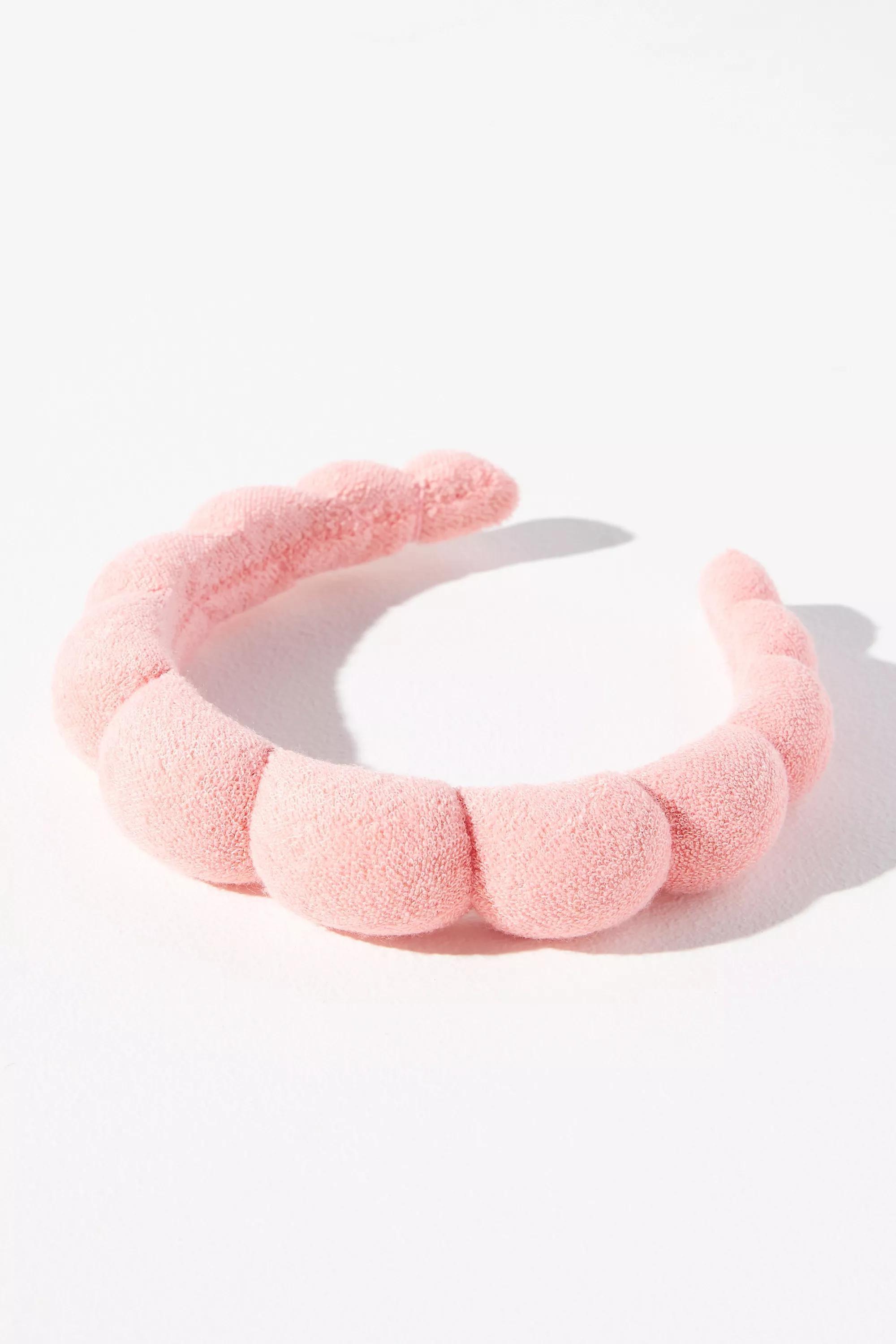 Terry Padded Makeup Headband, Pink, A501_0085, large image number 0