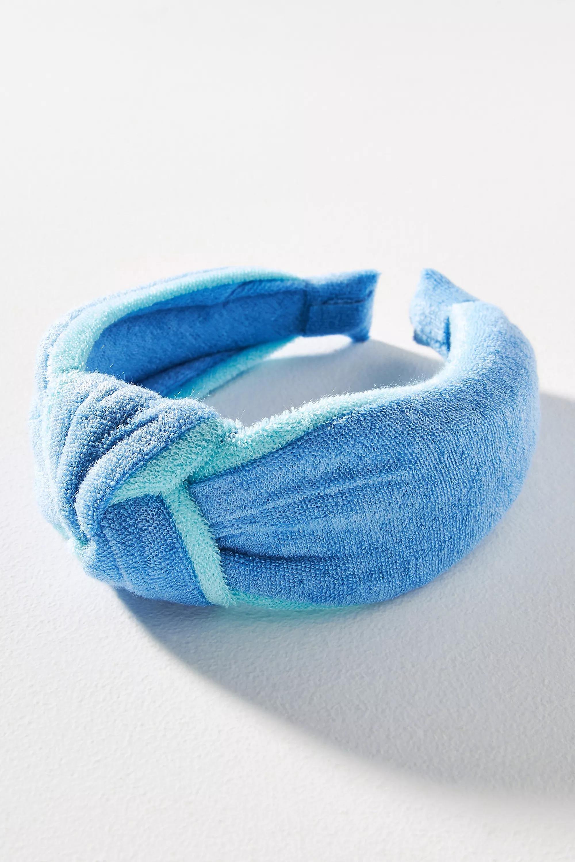 Terry Knot Makeup Headband, Blue, A501_0040, large image number 0
