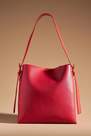 Anthropologie - Buckle-Strap Faux Leather Shoulder Bag, Red