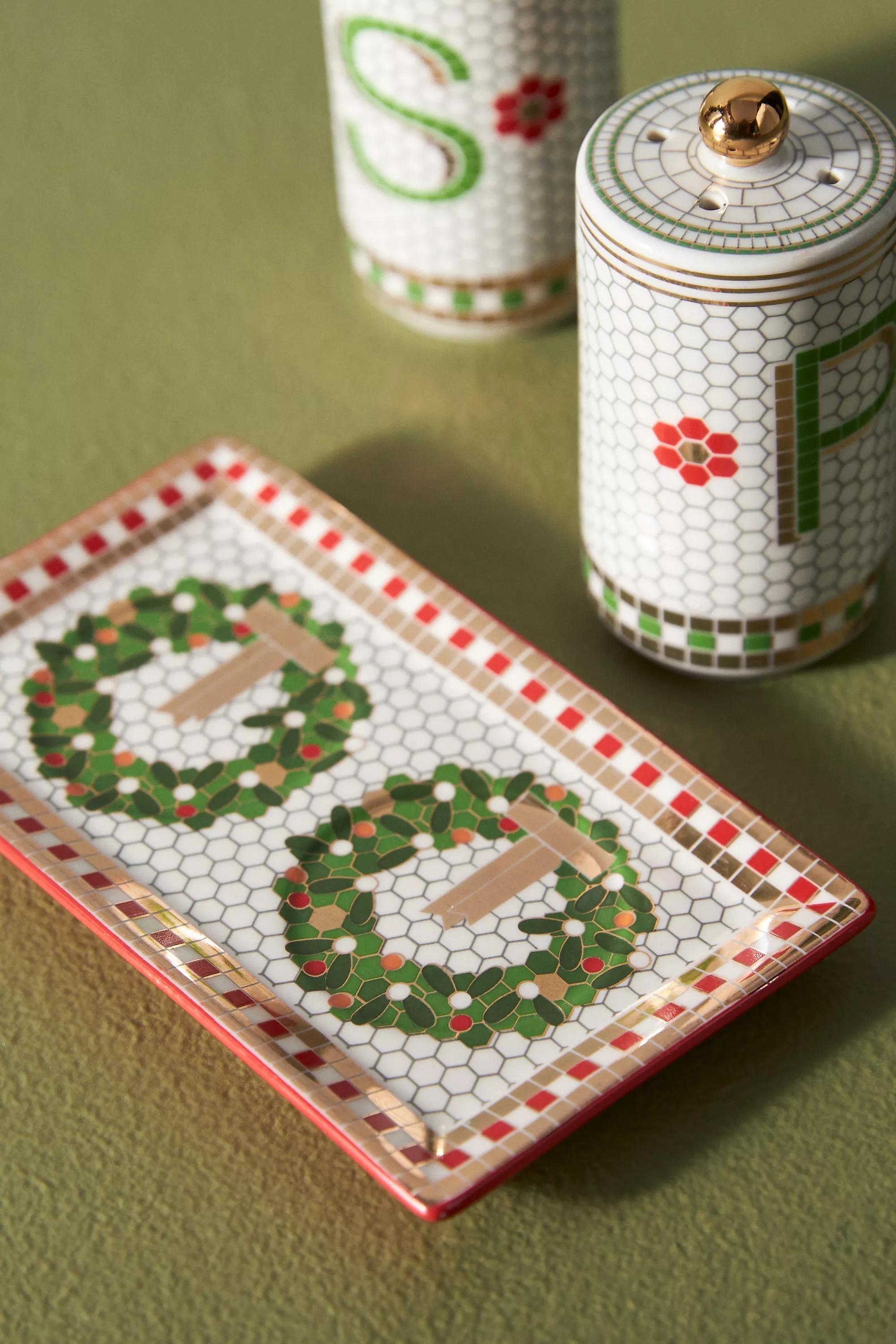 Festive Bistro Tile Salt & Pepper Shakers, Green, , large image number 3