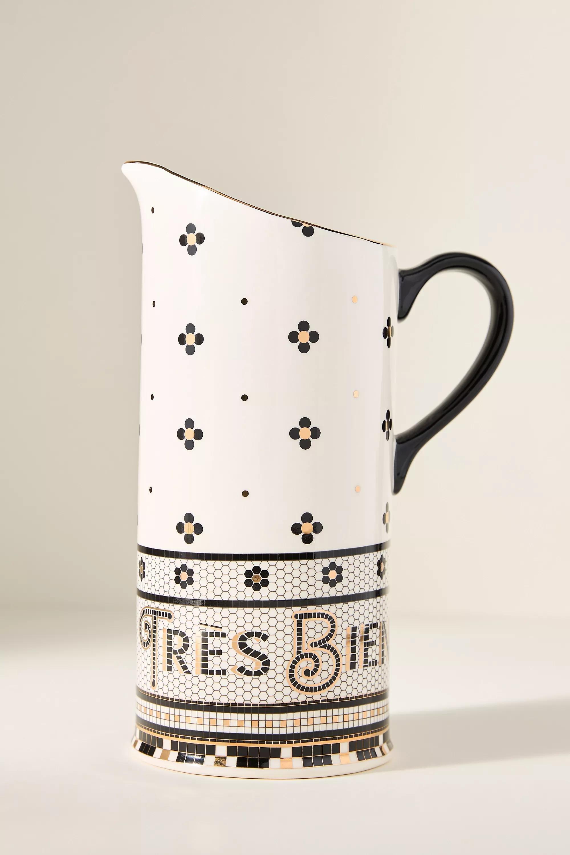 The Bistro Tile Stoneware Jug, Multicolour, , medium