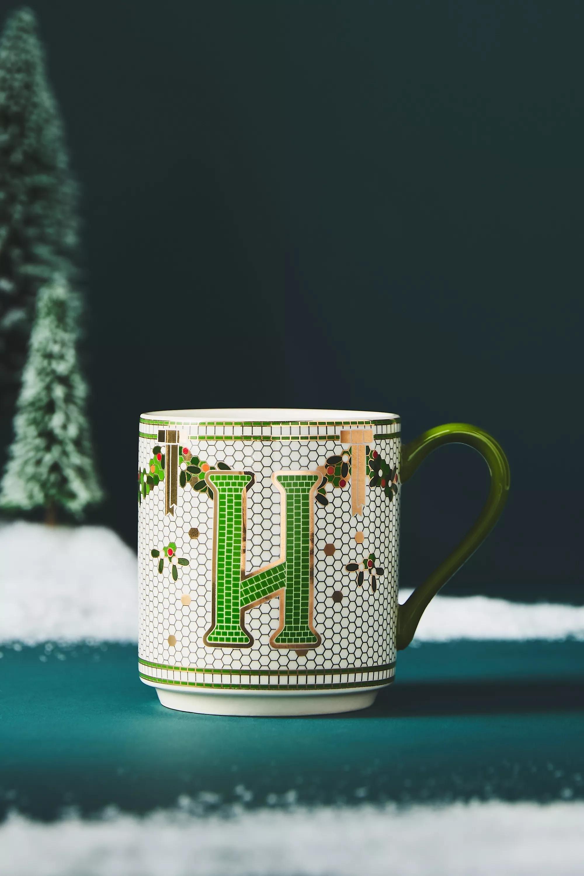 H Festive Bistro Tile Monogram Mug, A501_0908, large image number 0