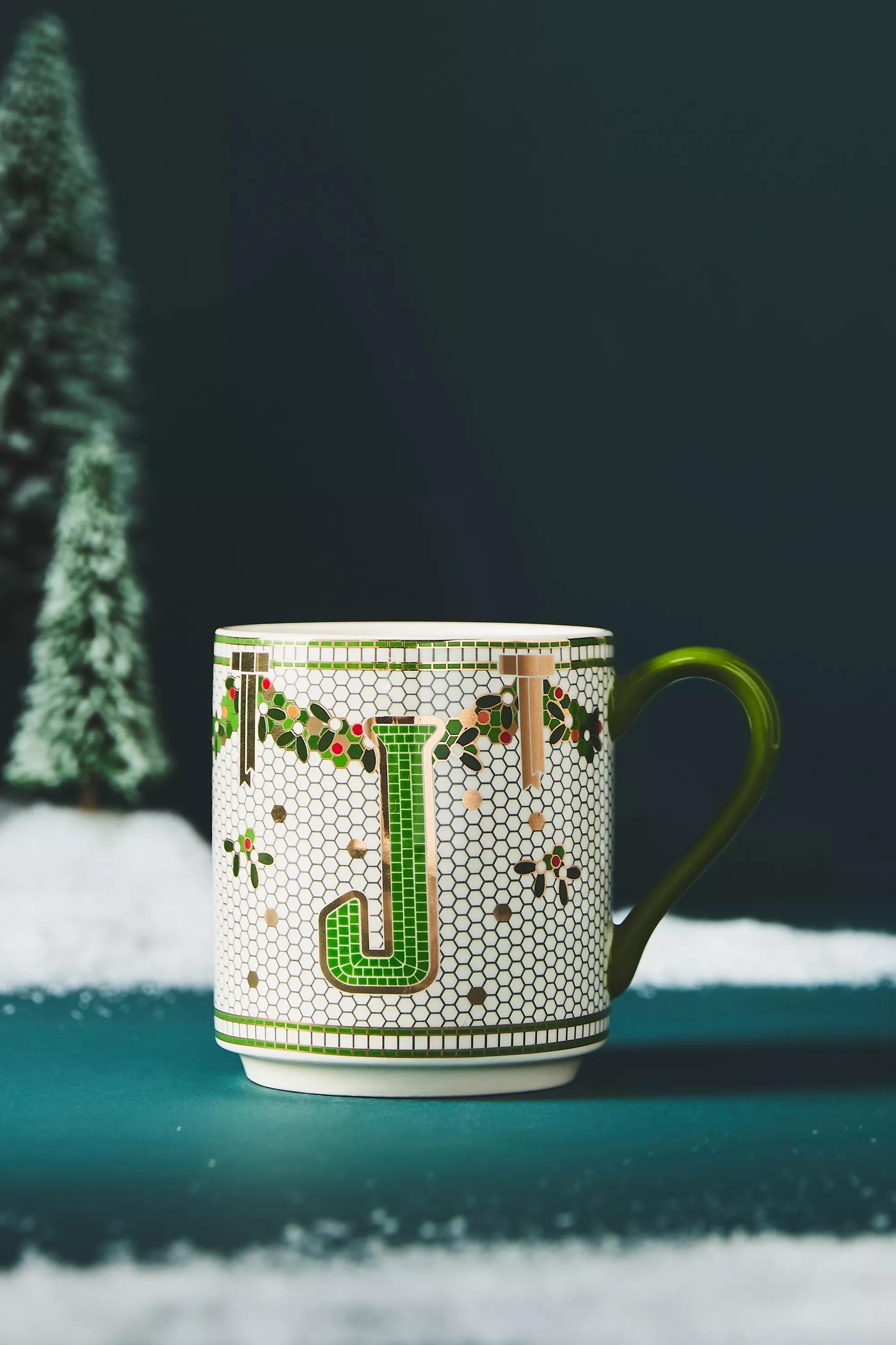 J Festive Bistro Tile Monogram Mug, A501_0910, large image number 0