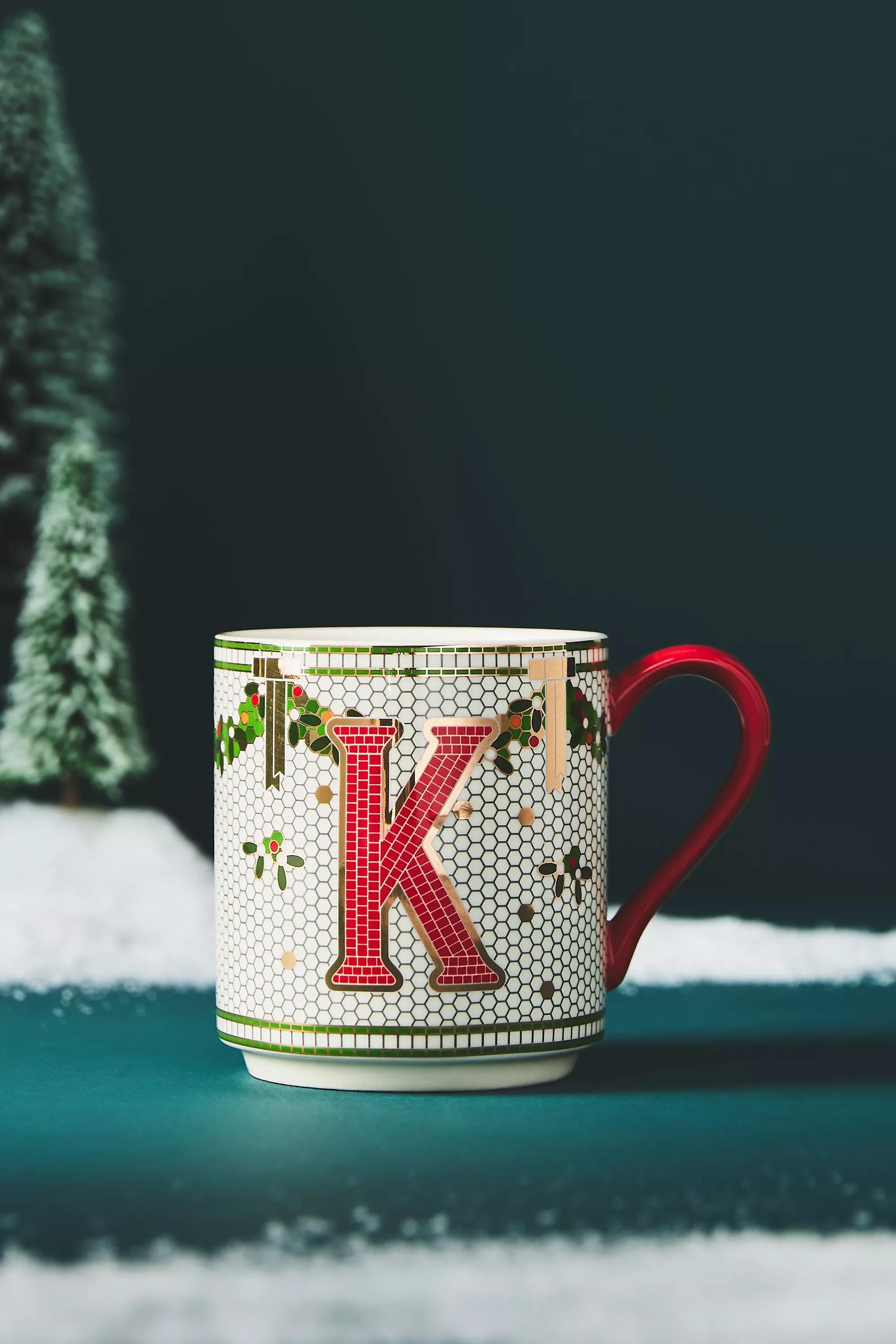 K Festive Bistro Tile Monogram Mug, A501_0911, large image number 0