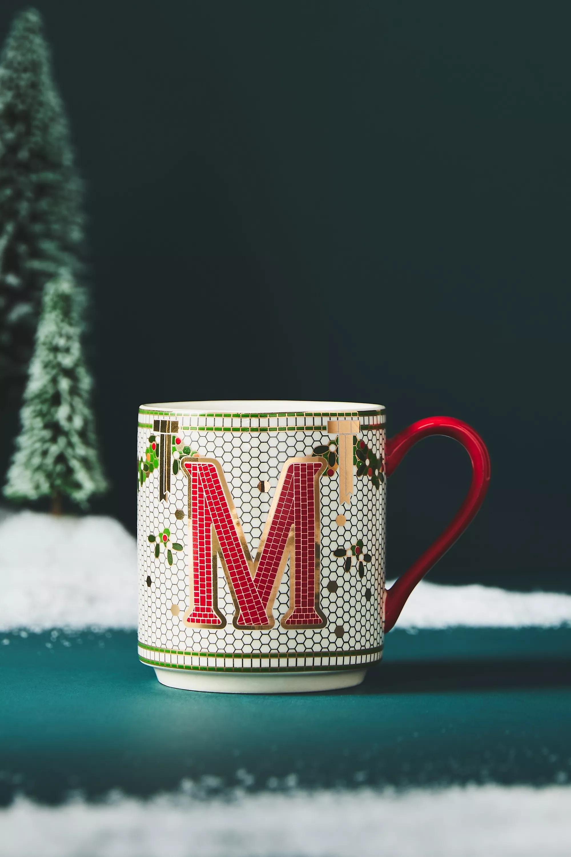 M Festive Bistro Tile Monogram Mug, A501_0913, large image number 0