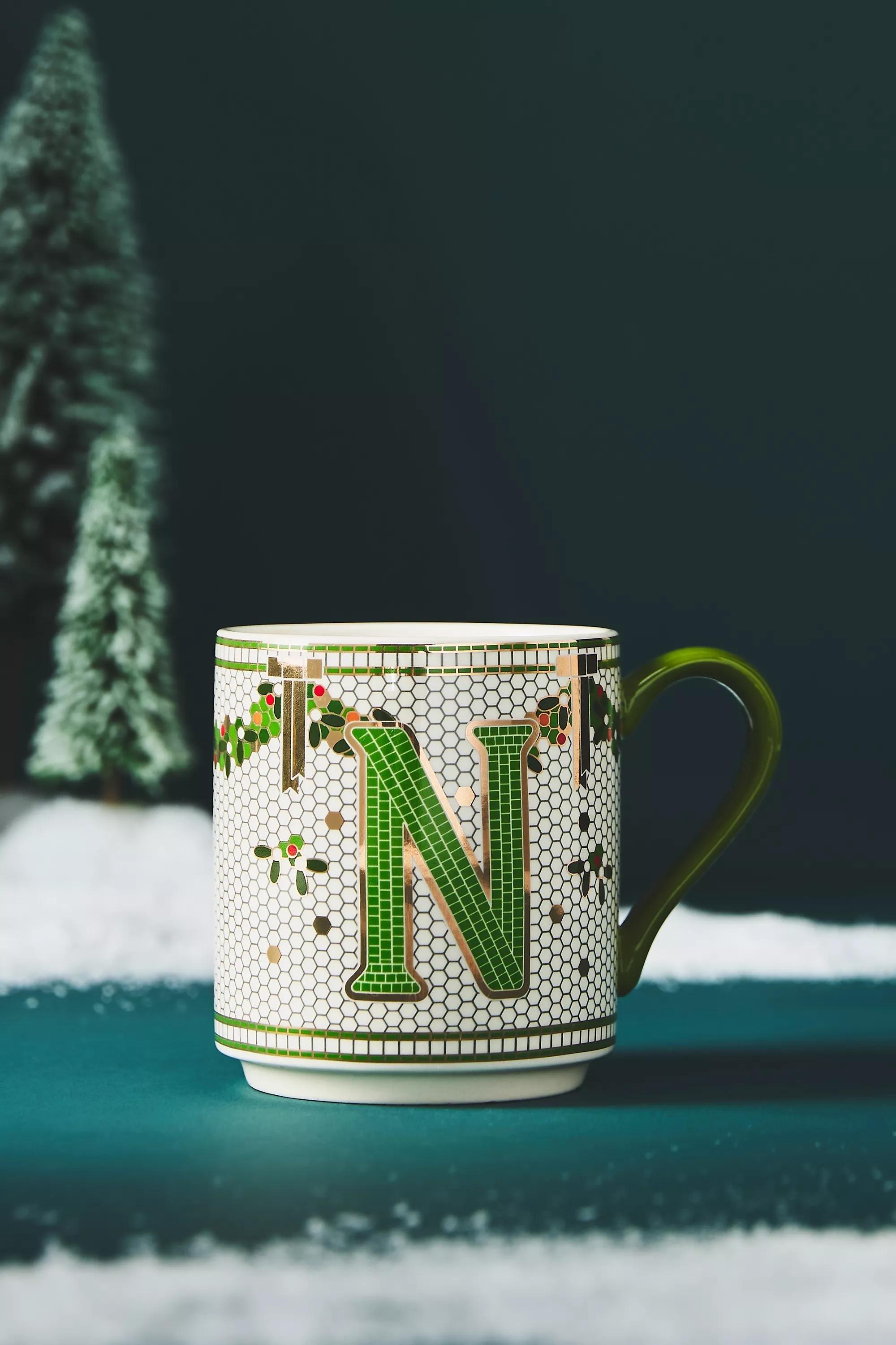 N Festive Bistro Tile Monogram Mug, A501_0914, large image number 0