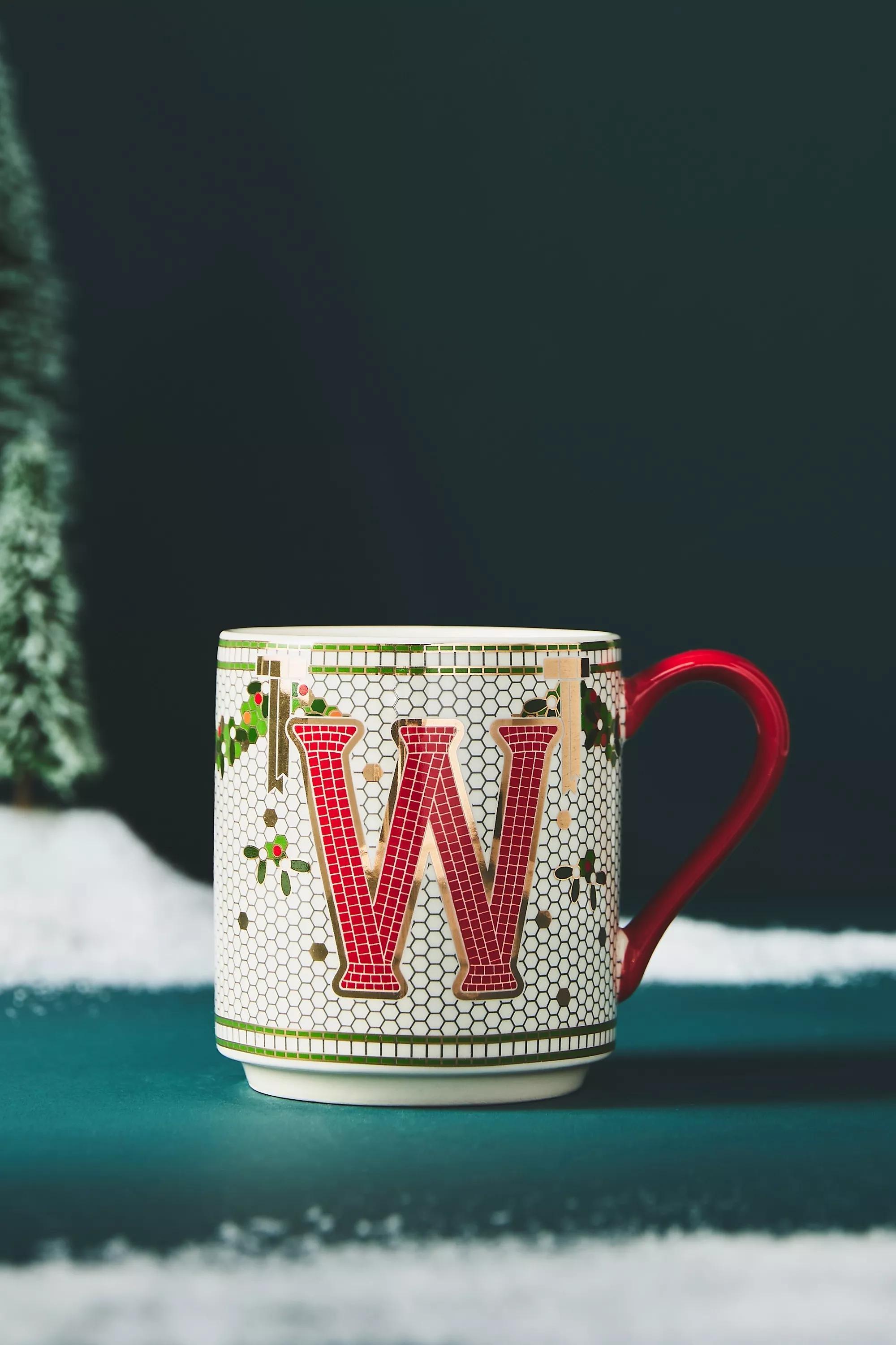 W Festive Bistro Tile Monogram Mug, A501_0923, large image number 0