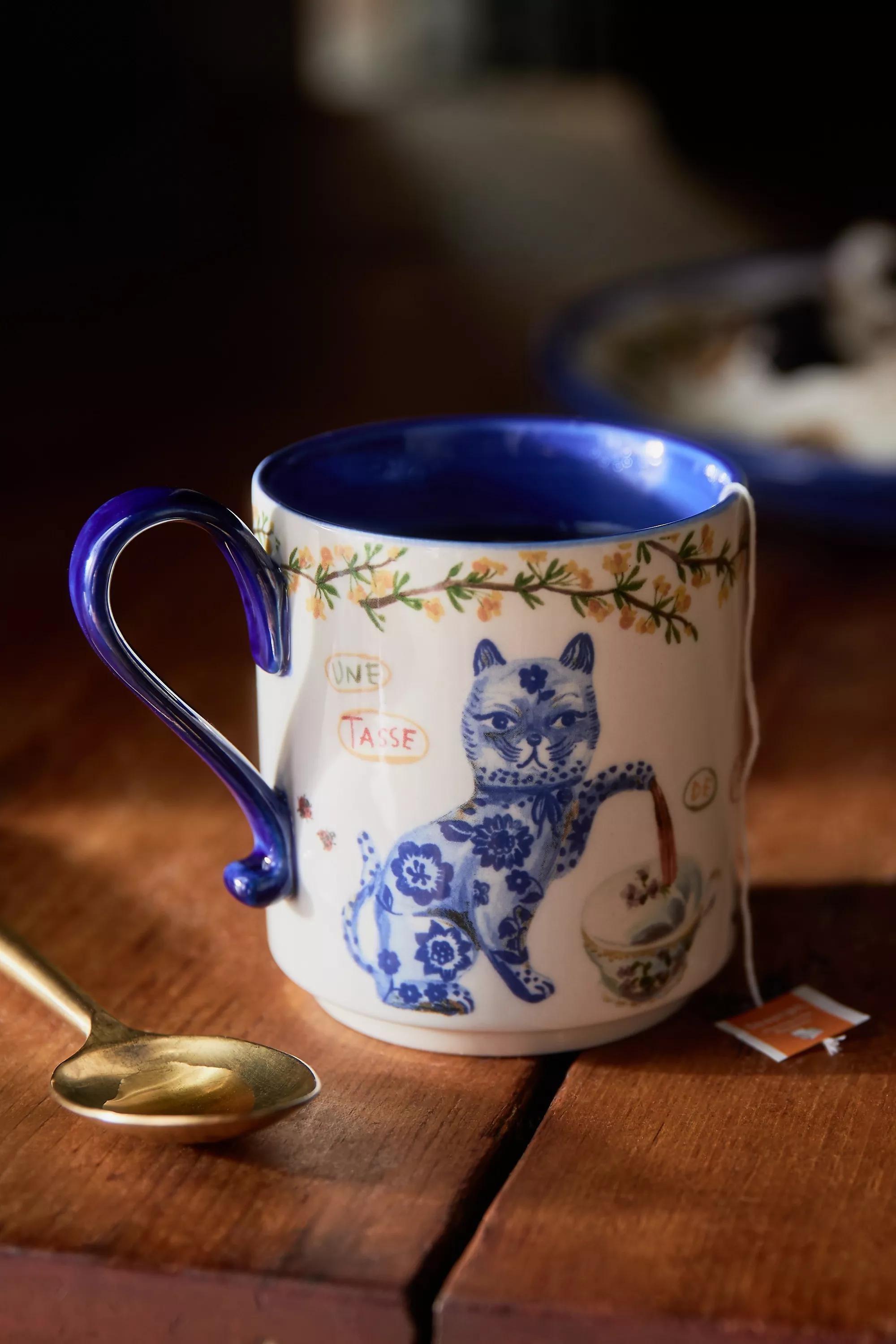 Nathalie Lete Heritage Mug, Blue, A501_0040, large image number 0