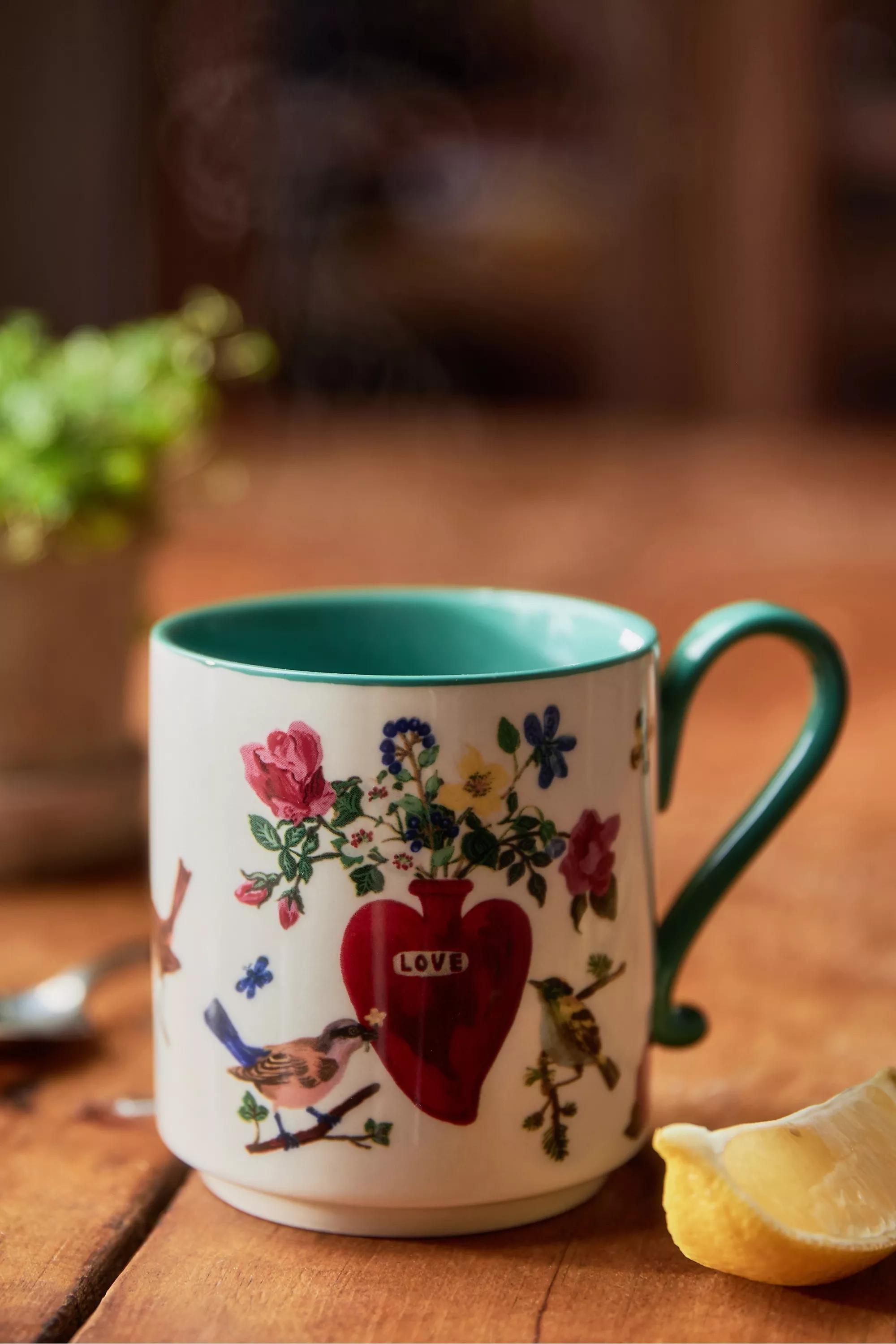 Nathalie Lete Heritage Mug, Turquoise, A501_0046, large image number 0
