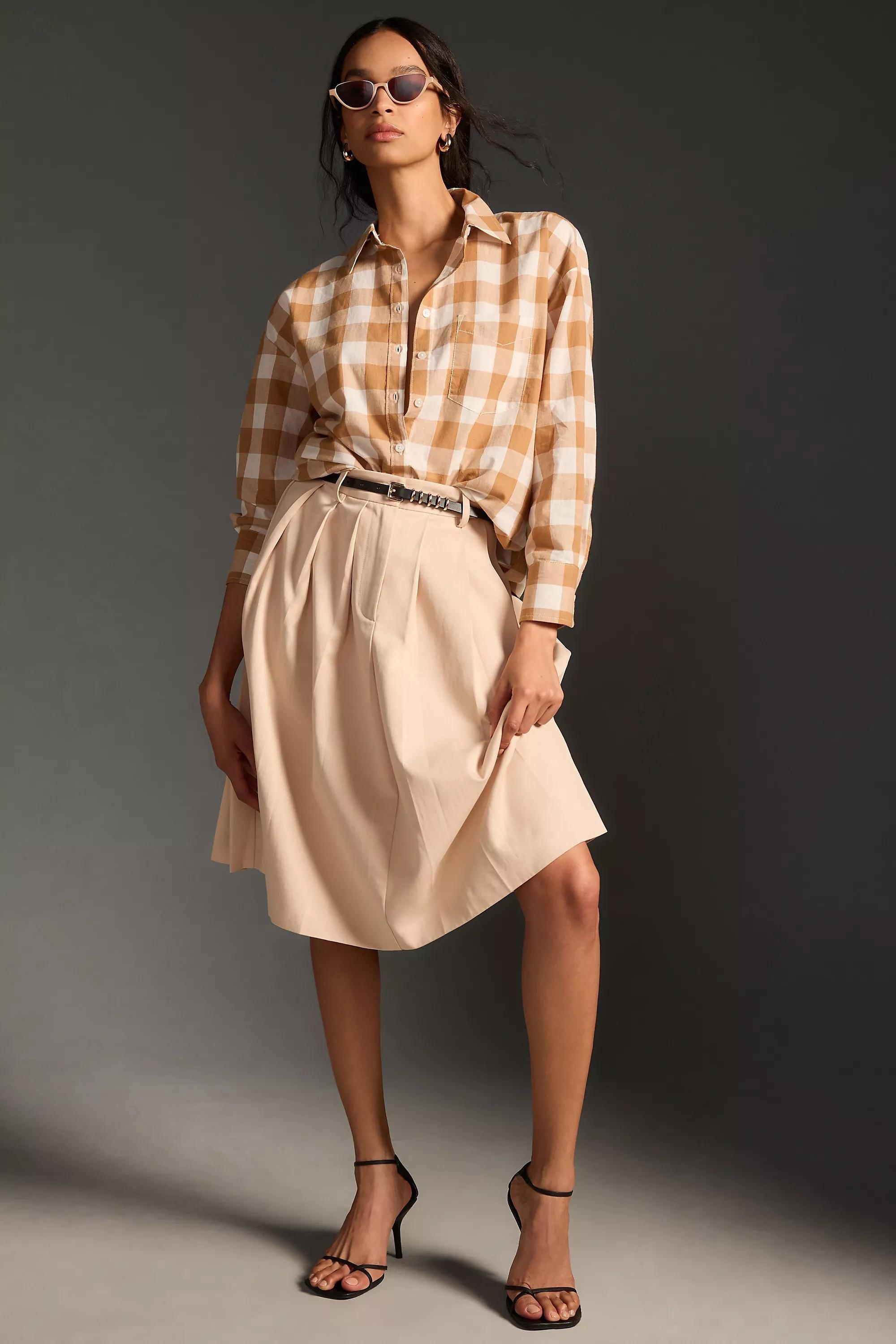 Maeve Motif The Bennet Button-Down Shirt, Brown, , large image number 0