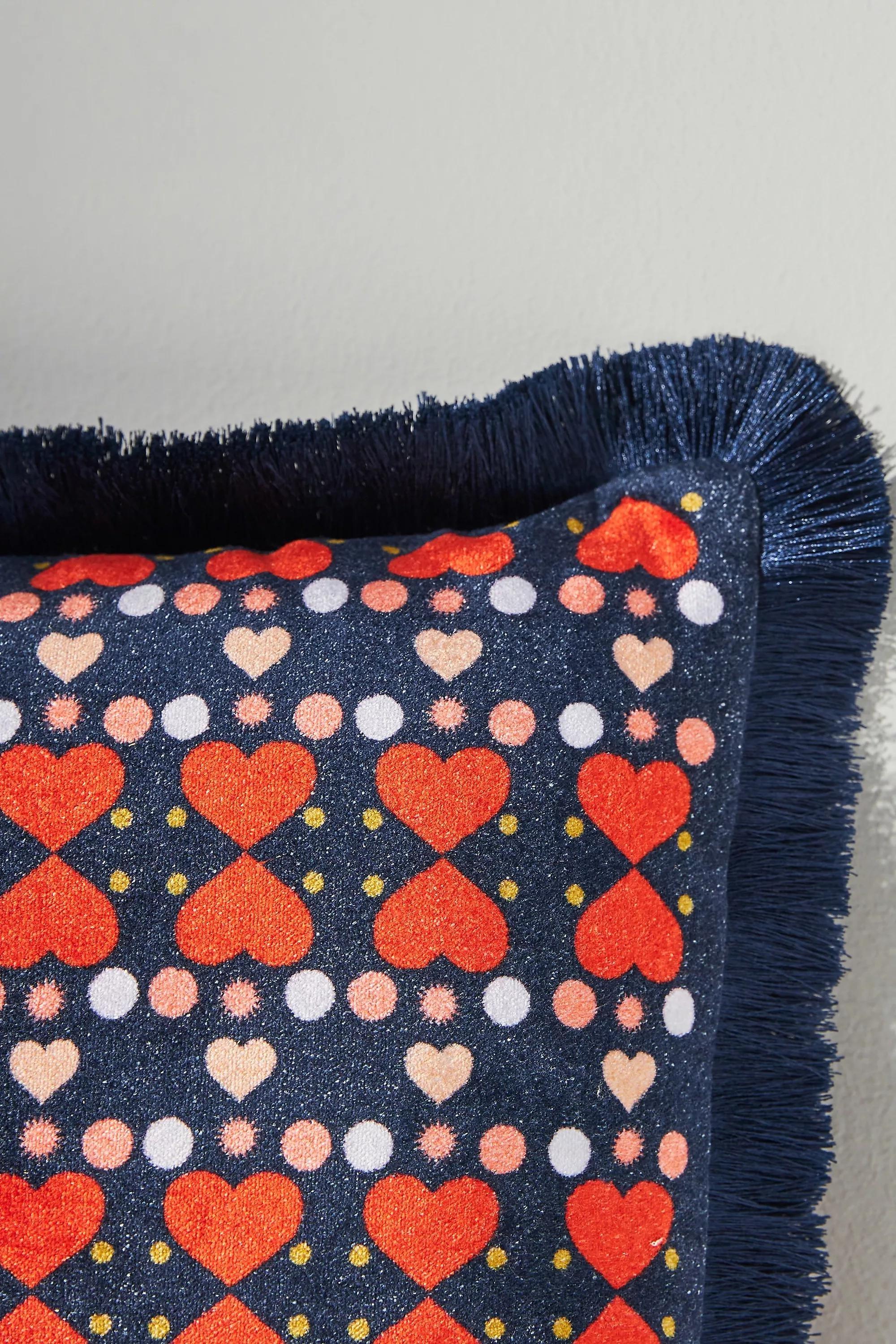 Maeve Le Petit Fringe Square Cushion, Navy, , large image number 2