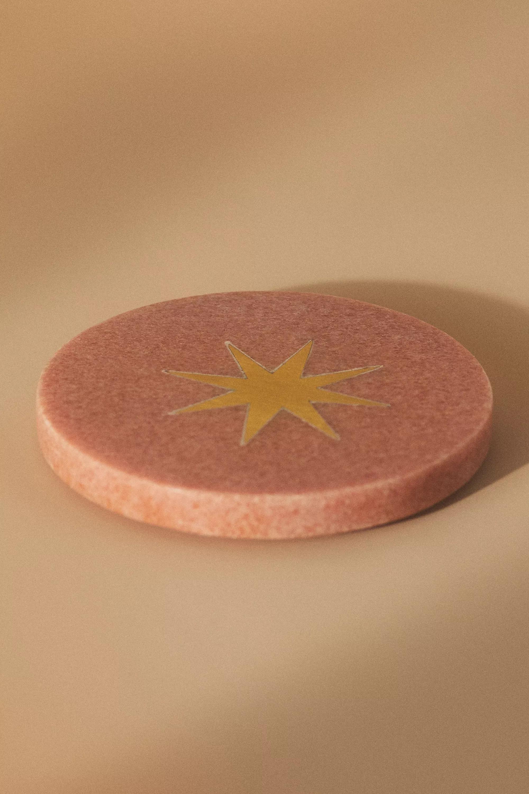 Catherine Martin Starry Night Round Marble Coaster, Pink, , large image number 1