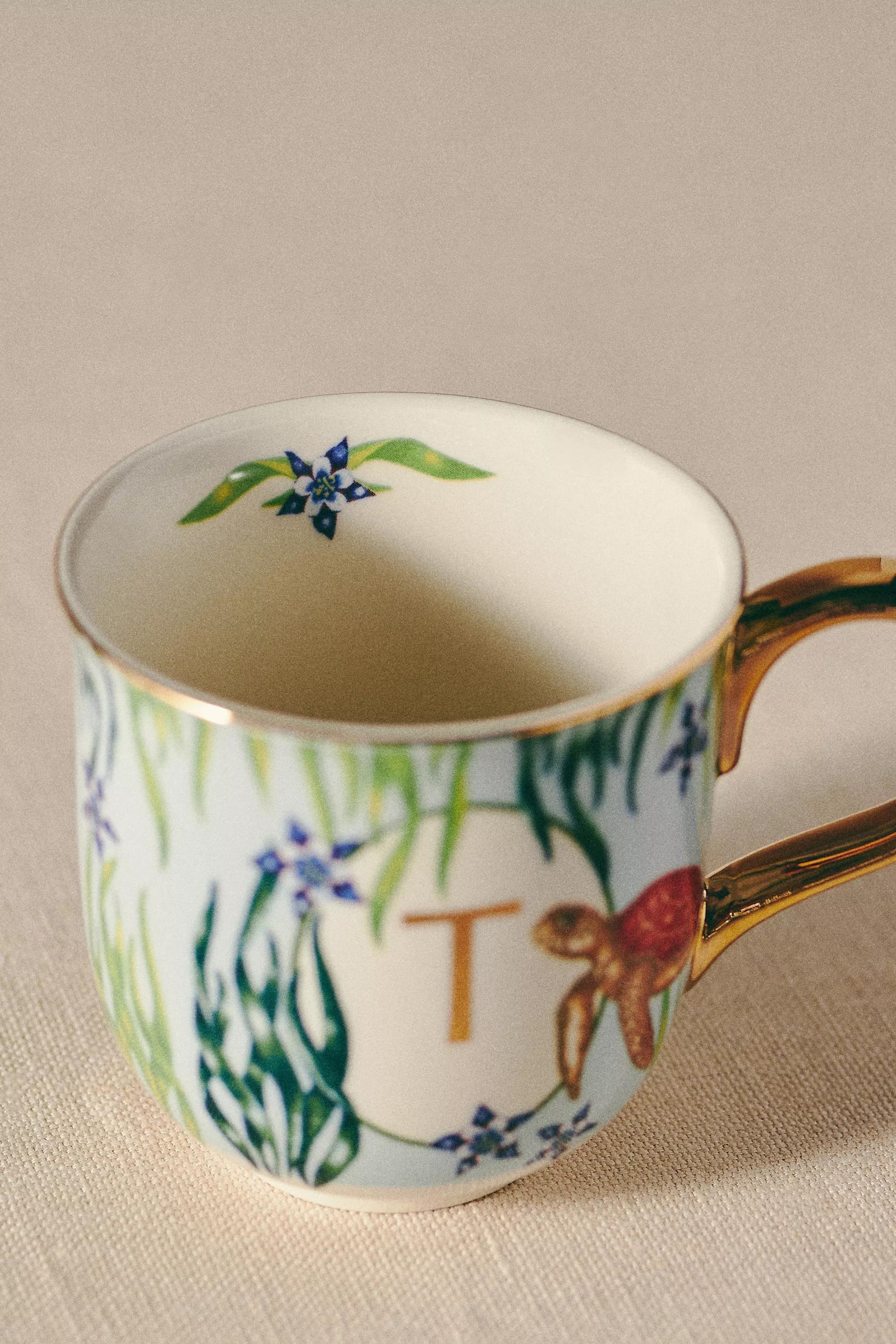 Lou Rota For Anthropologie Nature Table Monogram Mug, T, A501_0920, large image number 1