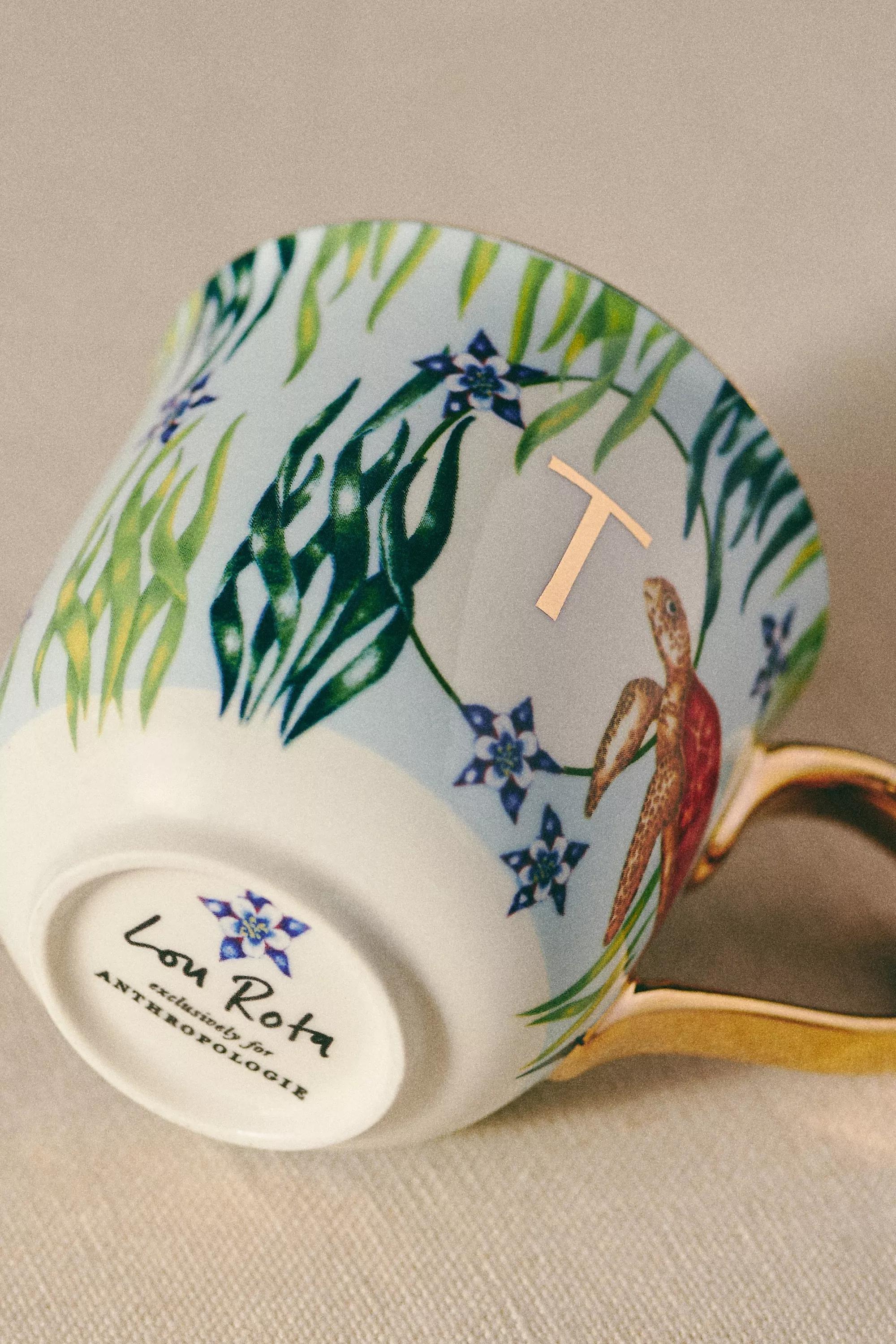 Lou Rota For Anthropologie Nature Table Monogram Mug, T, A501_0920, large image number 3
