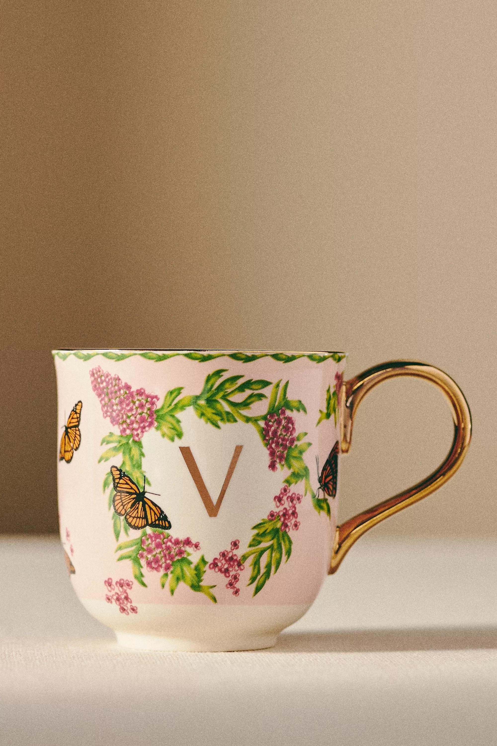Lou Rota For Anthropologie Nature Table Monogram Mug, V, A501_0922, large image number 0