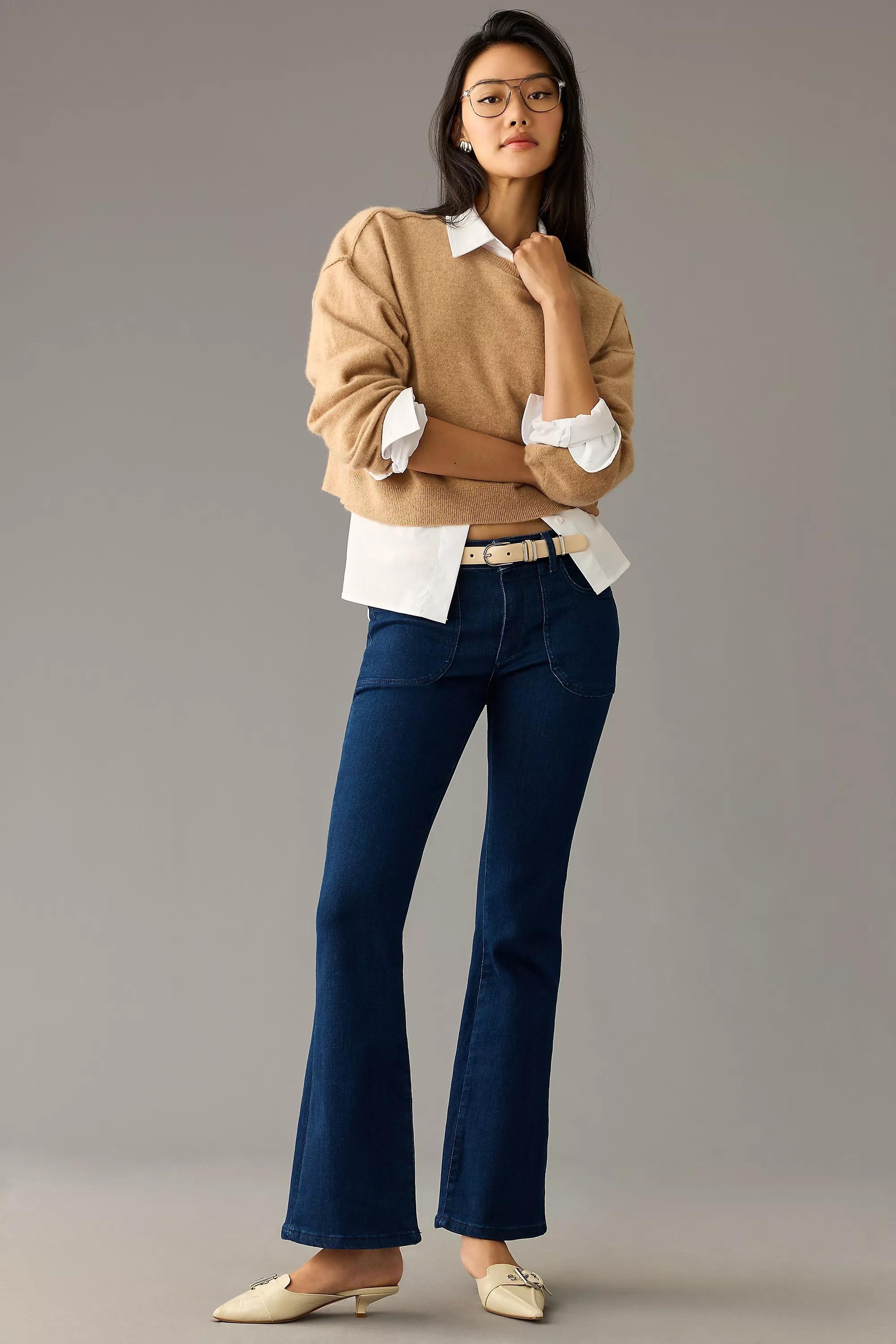 Pilcro The Icon Low-Rise Flare Jeans, Navy, , large image number 0