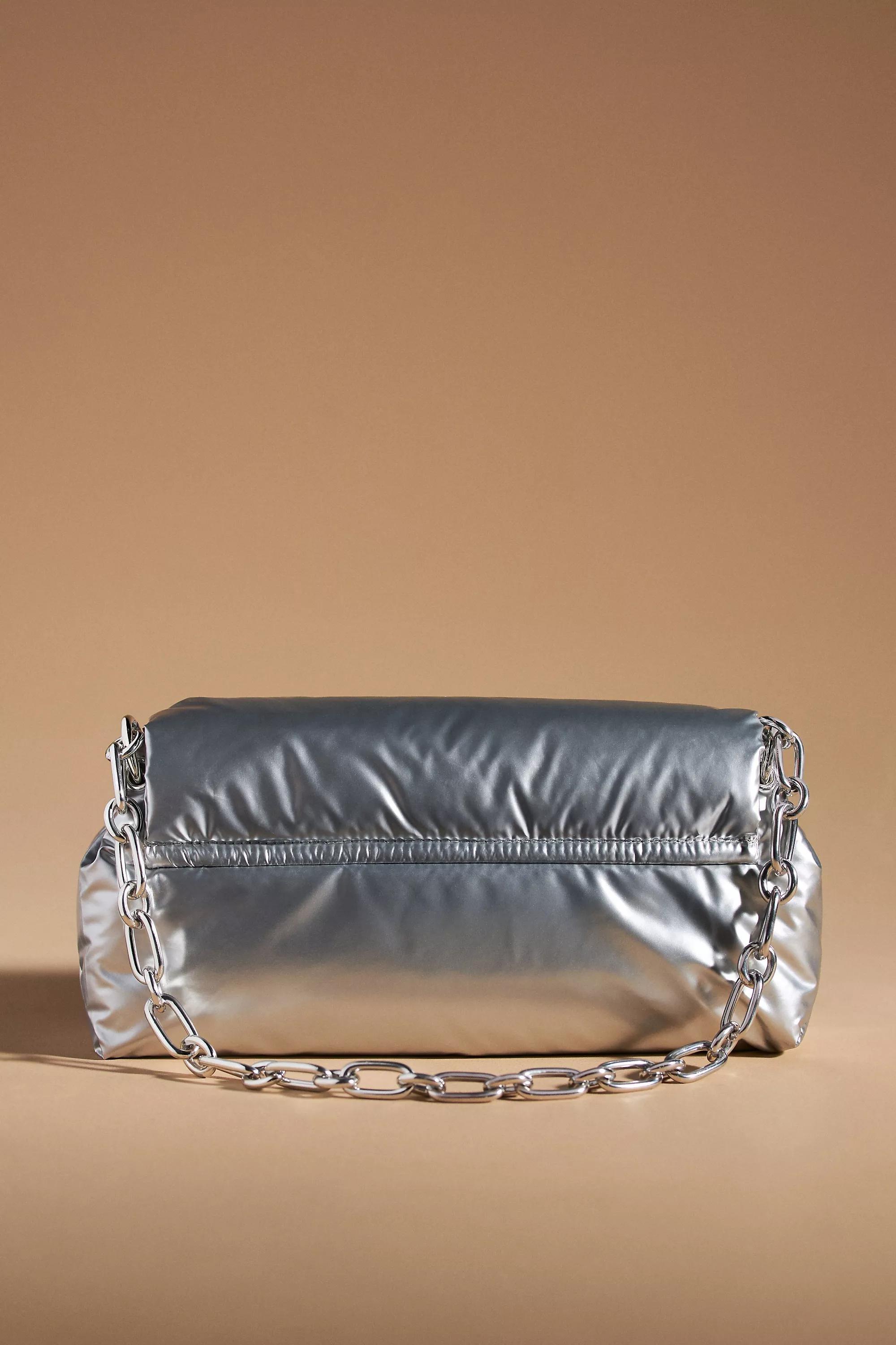 Anthropologie - Metallic Puff Shoulder Bag, Silver
