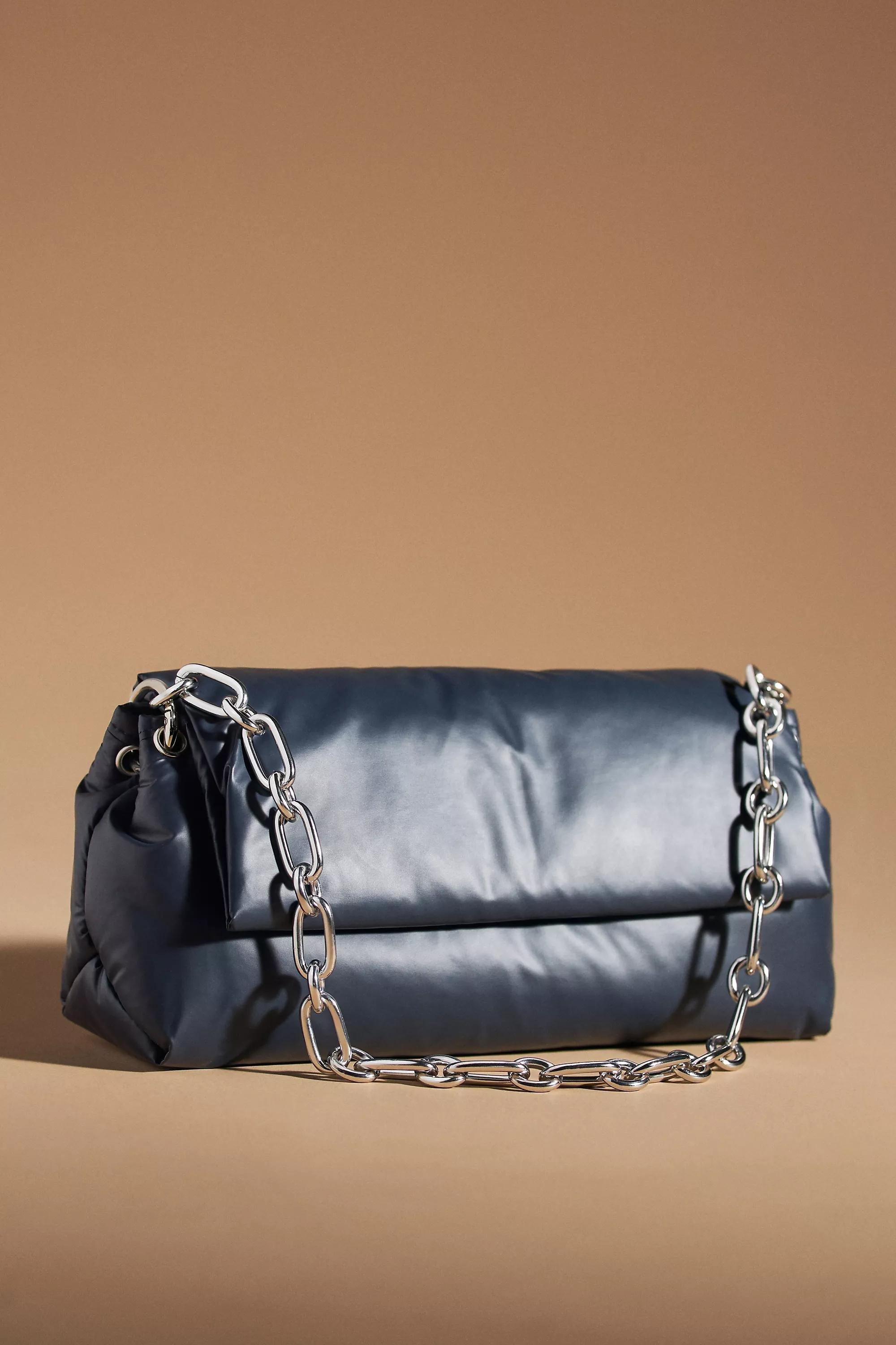Metallic Puff Shoulder Bag, Blue, A501_0040, large image number 0