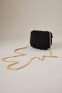 Anthropologie - Mini Beaded Pearl Chain-Strap Clutch Bag, Black