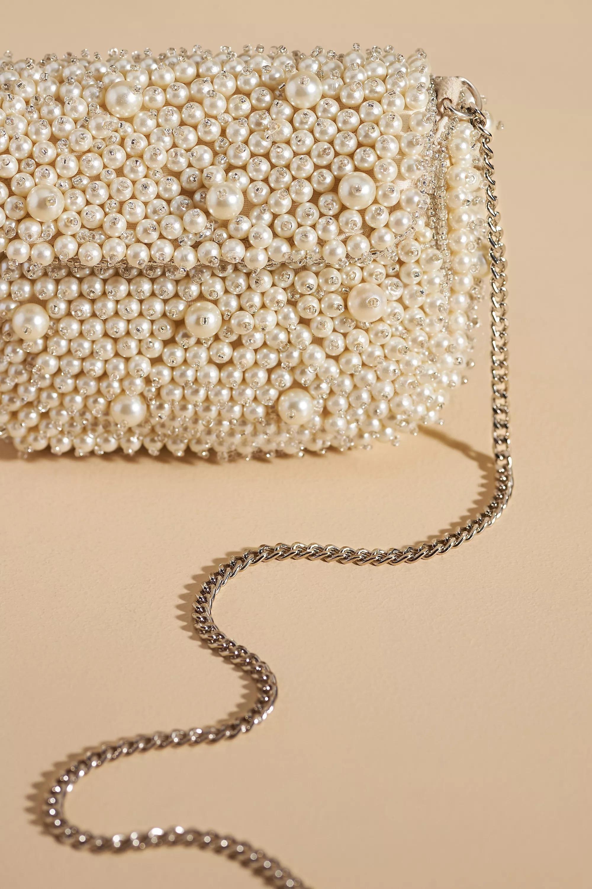 Mini Pearl Clutch, White, , large image number 2