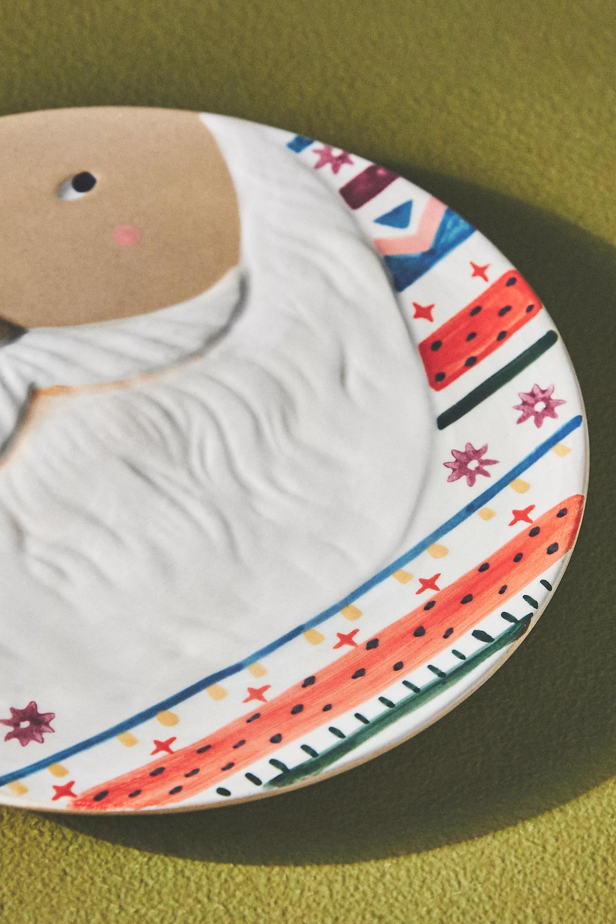 Anthropologie - WHT Fotini Tikkou Mr. Claus Christmas Dessert Plate