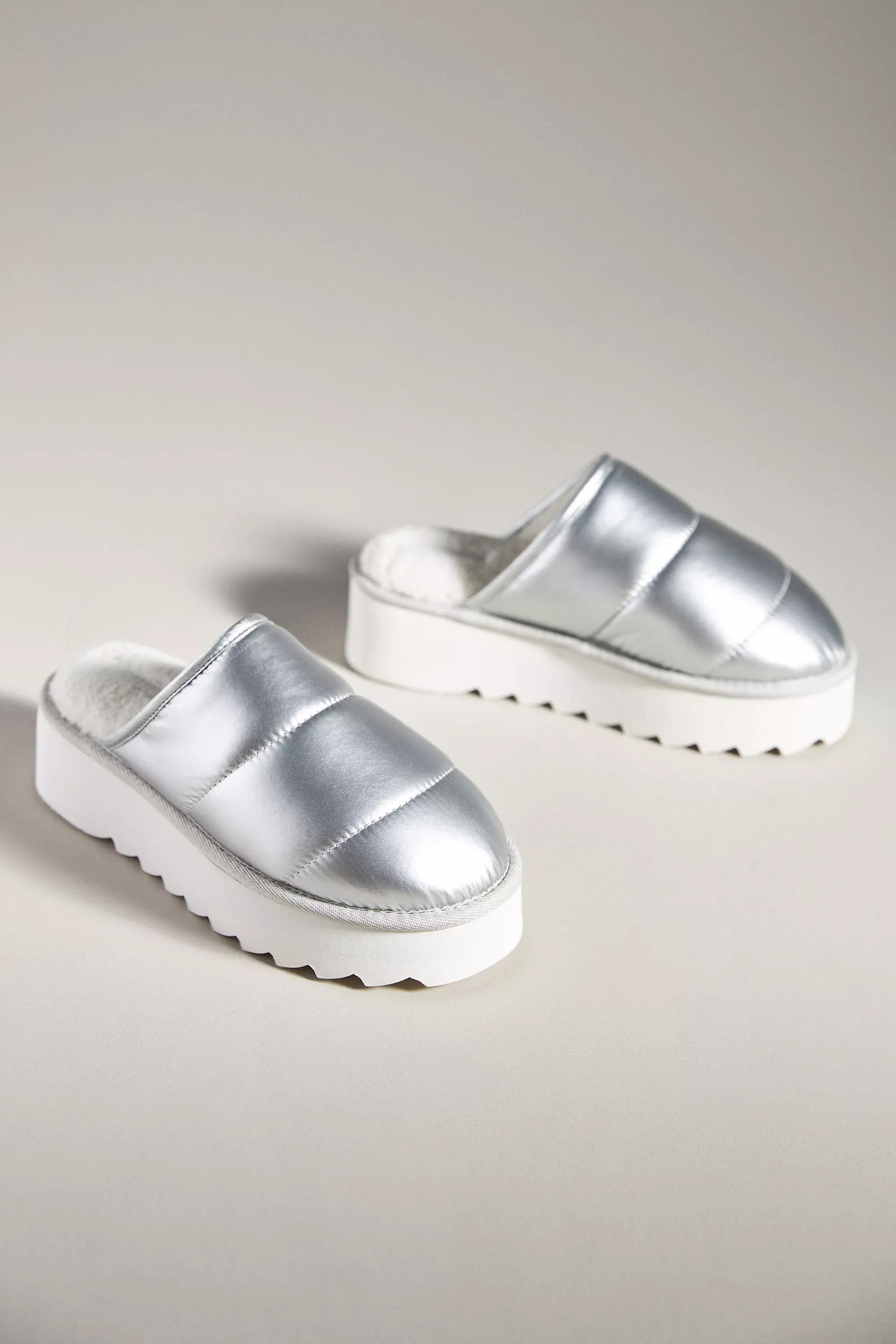 Maeve Puffy Platform Slippers, Silver, A501_0007, large image number 3