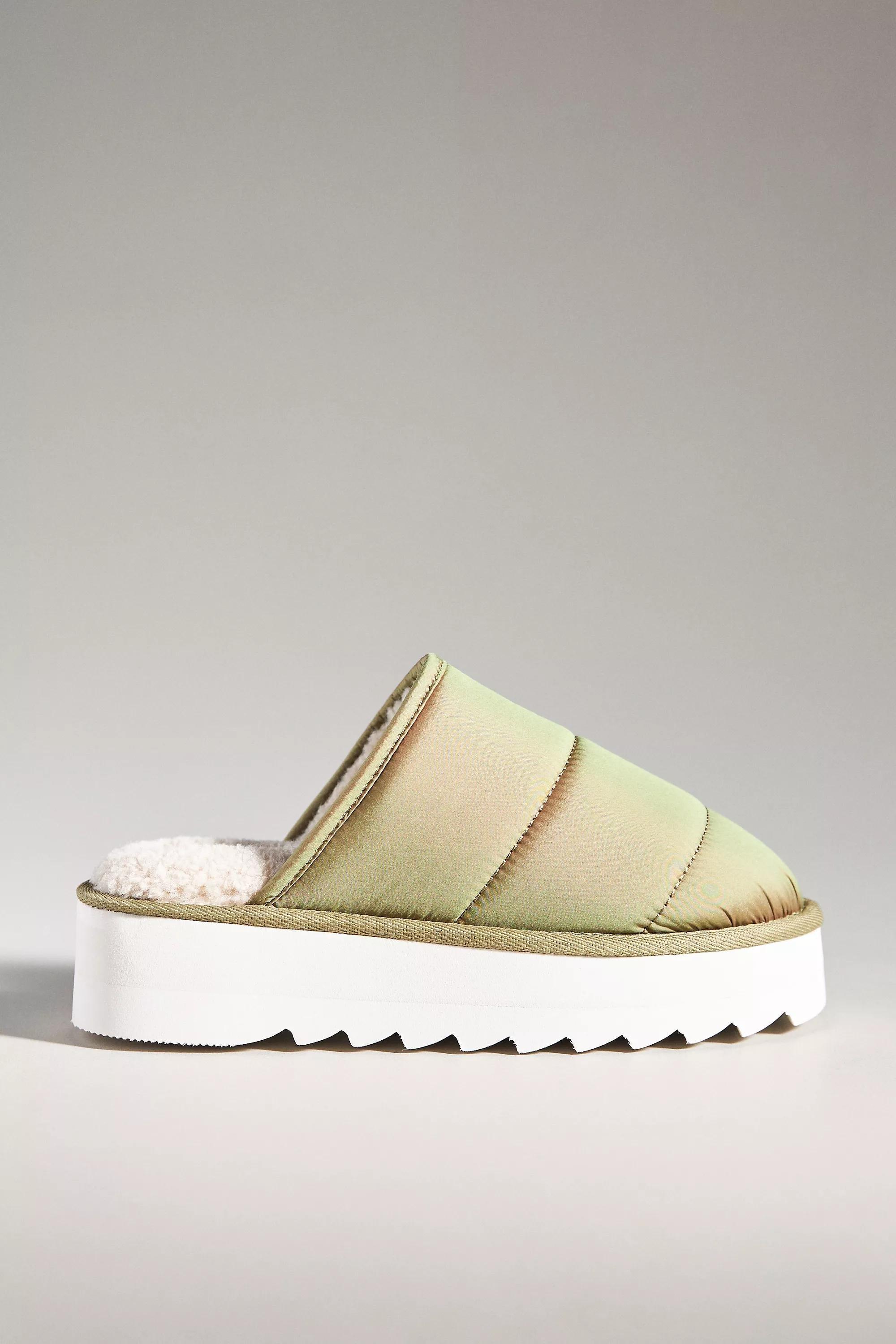 Maeve Puffy Platform Slippers, Green, , medium