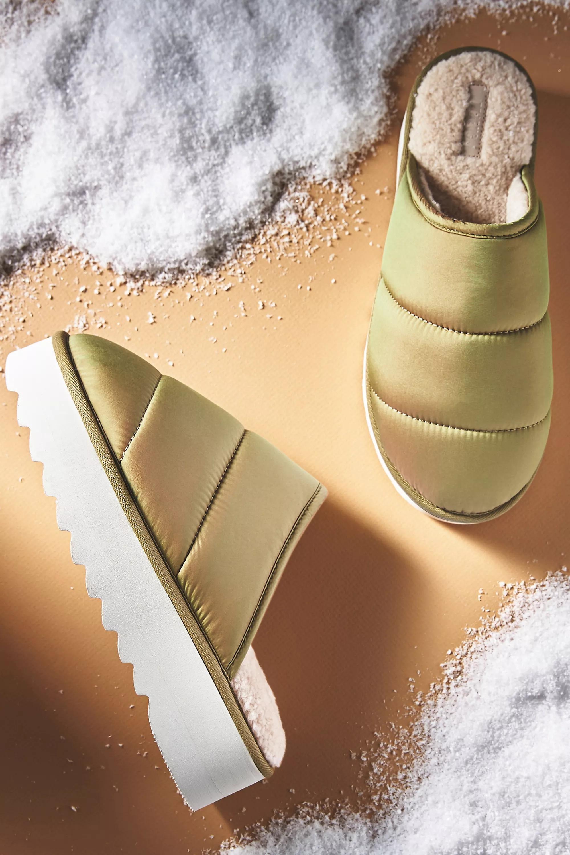 By Maeve Puffy Platform Slippers, Green, A501_0031, large image number 1