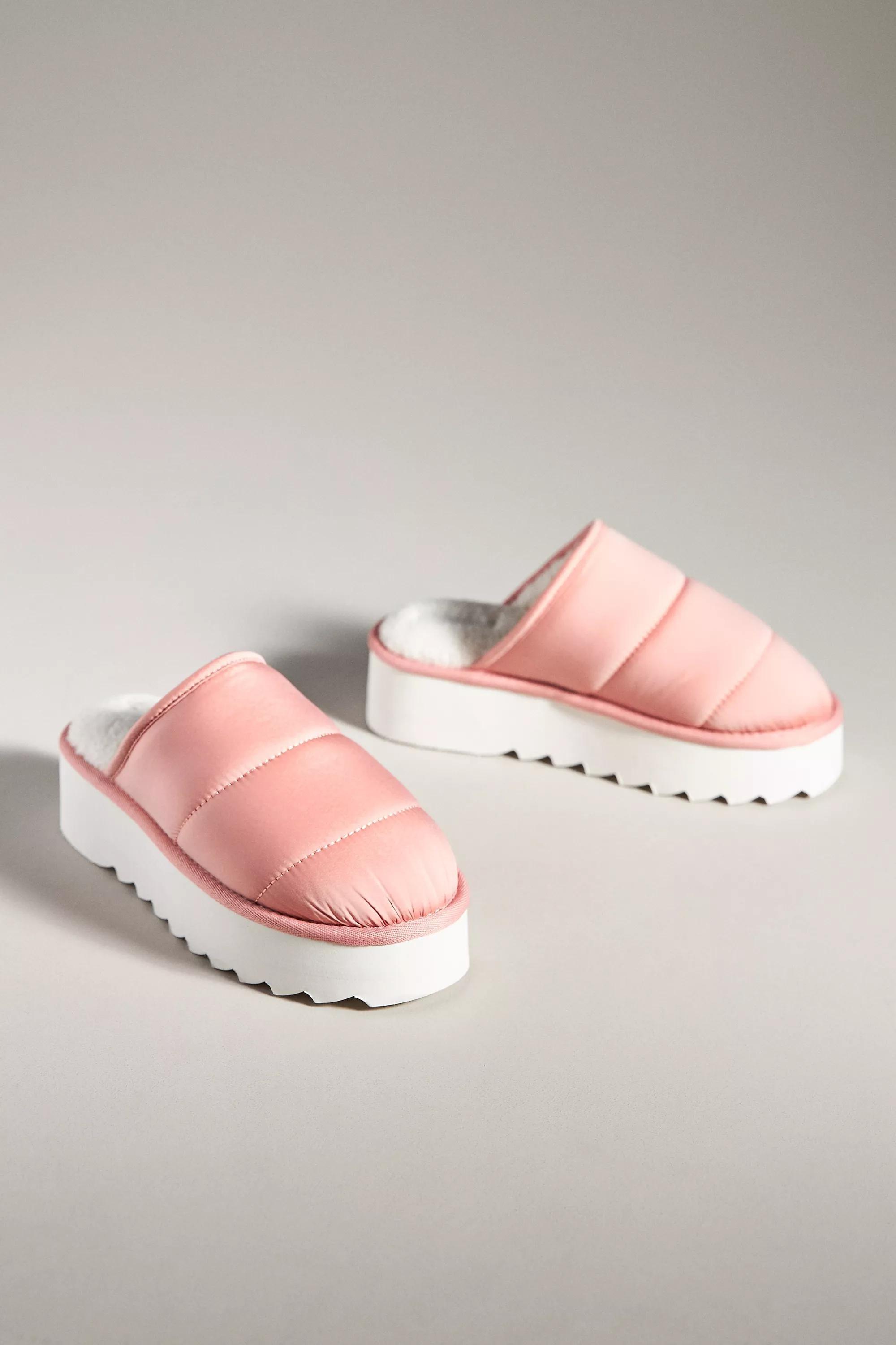 Anthropologie - Maeve Puffy Platform Slippers, Pink