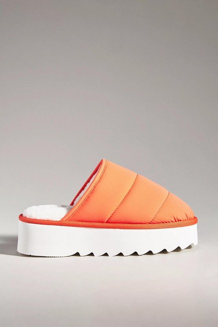 Anthropologie - Maeve Puffy Platform Slippers, Coral