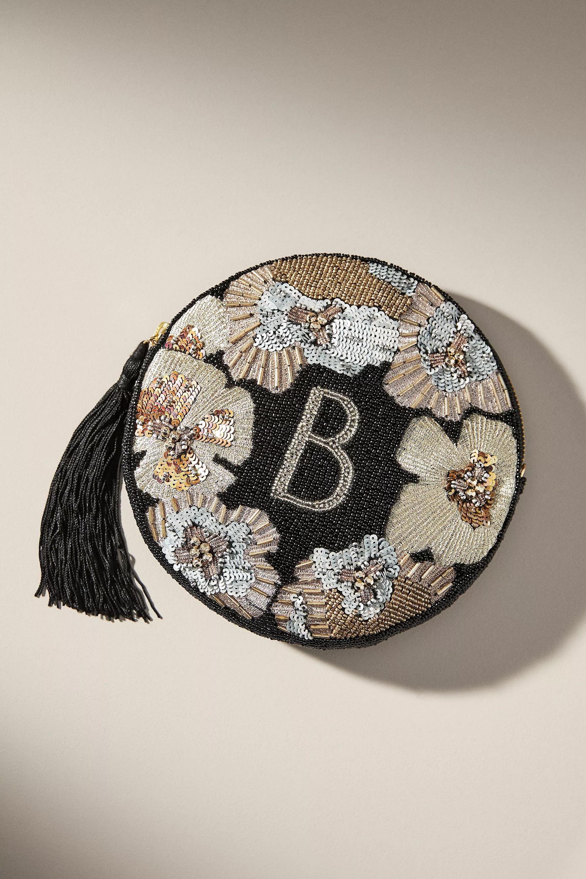 Anthropologie - Monogram Embellished Pouch, B