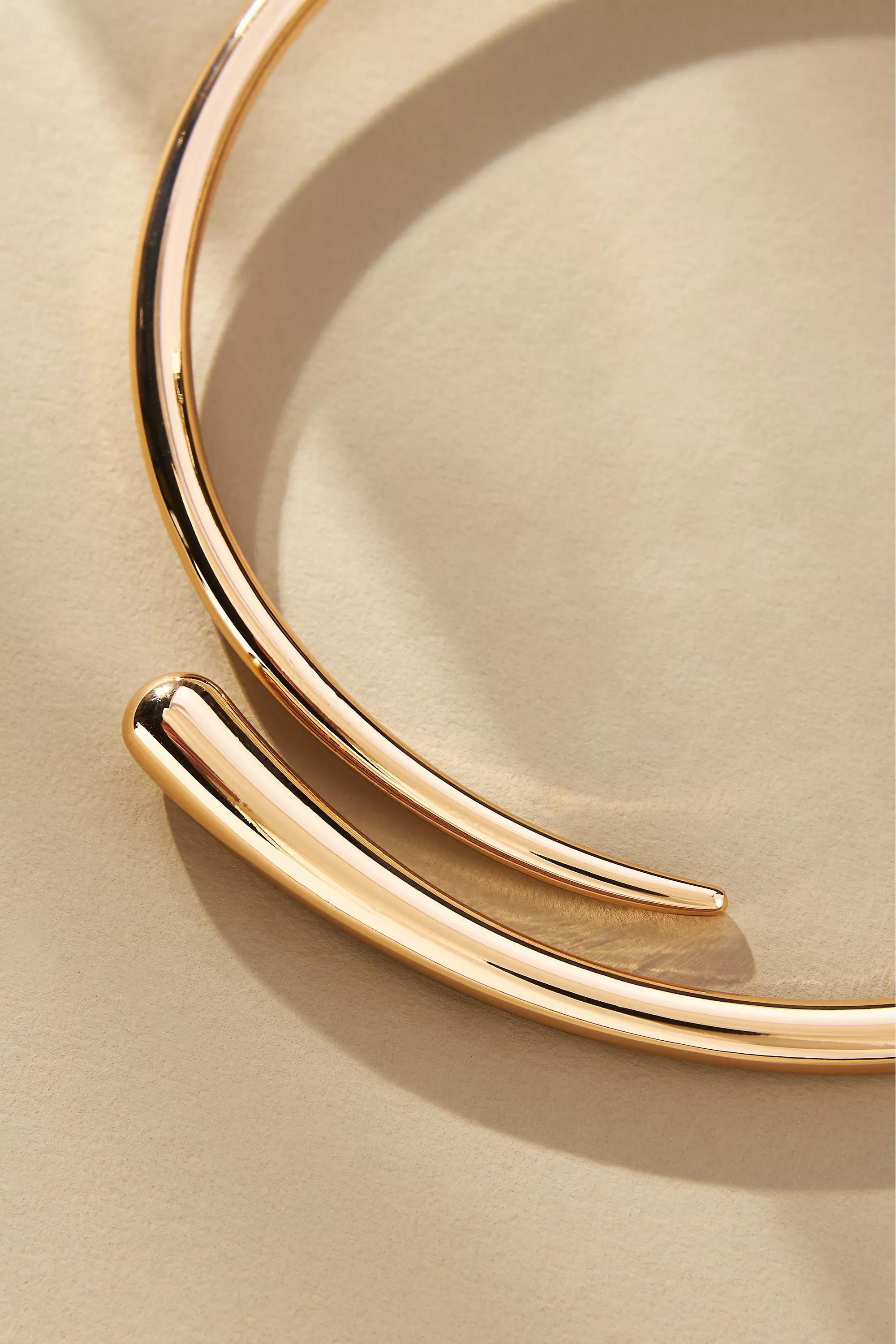Chunky Molten Choker Necklace, Gold, , large image number 4