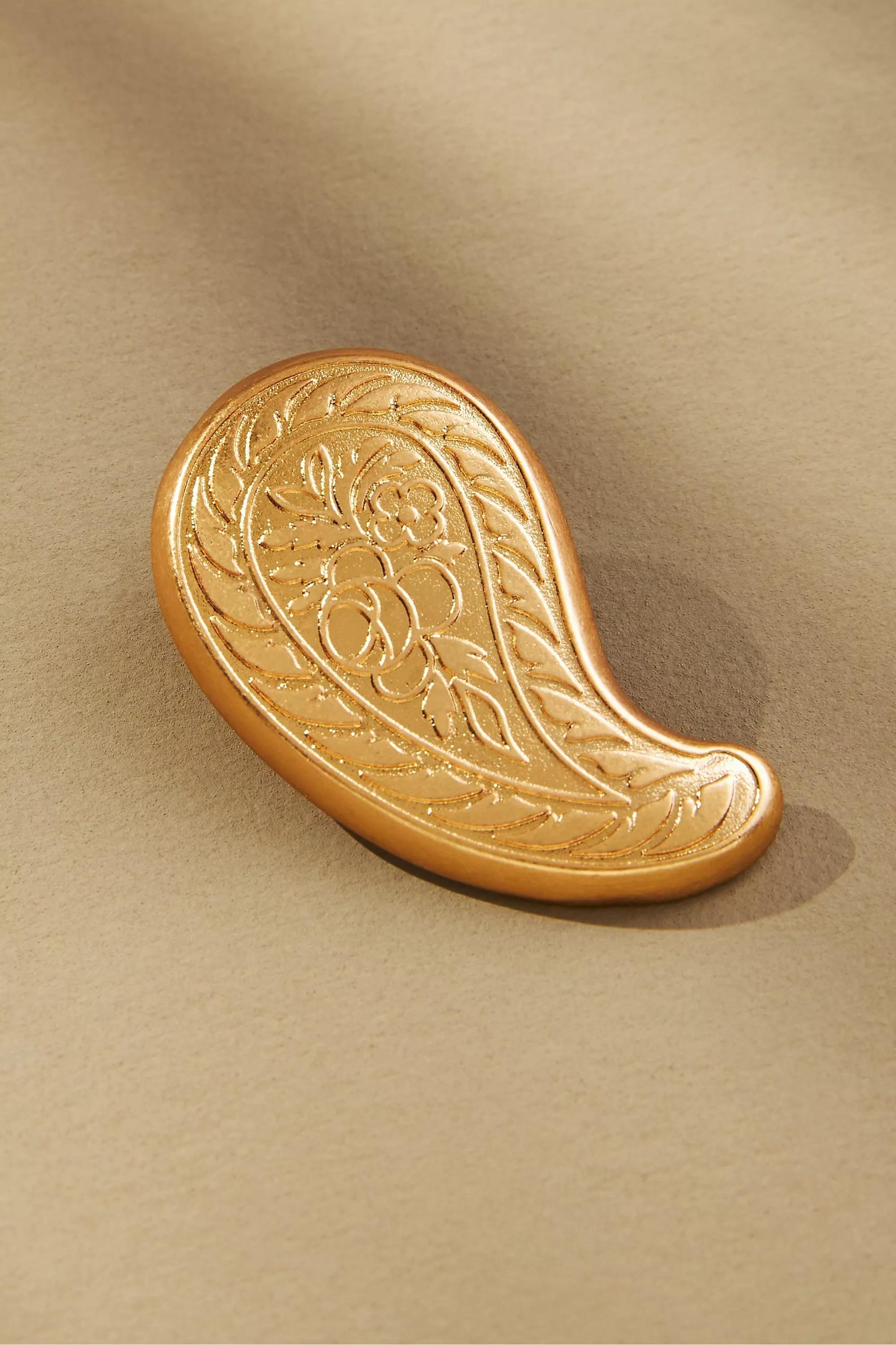 Floral Paisley Statement Earrings, Gold, A501_0070, large image number 2