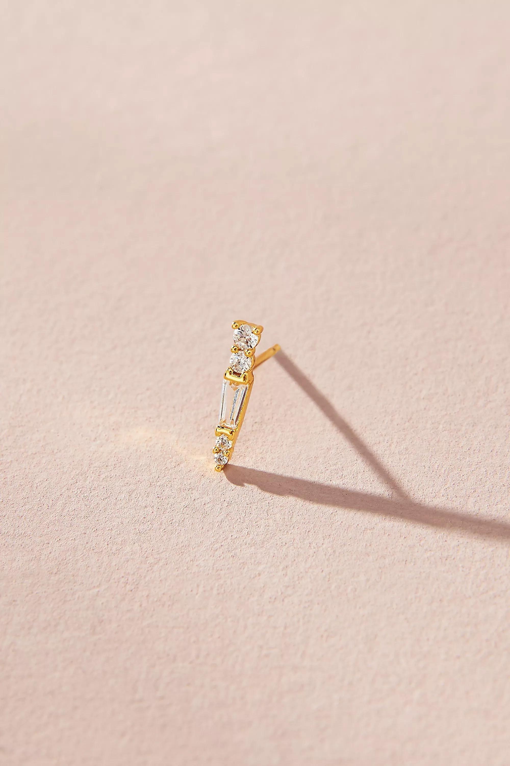 Crystal Spike Stud Earrings, Gold-Plated, , large image number 3