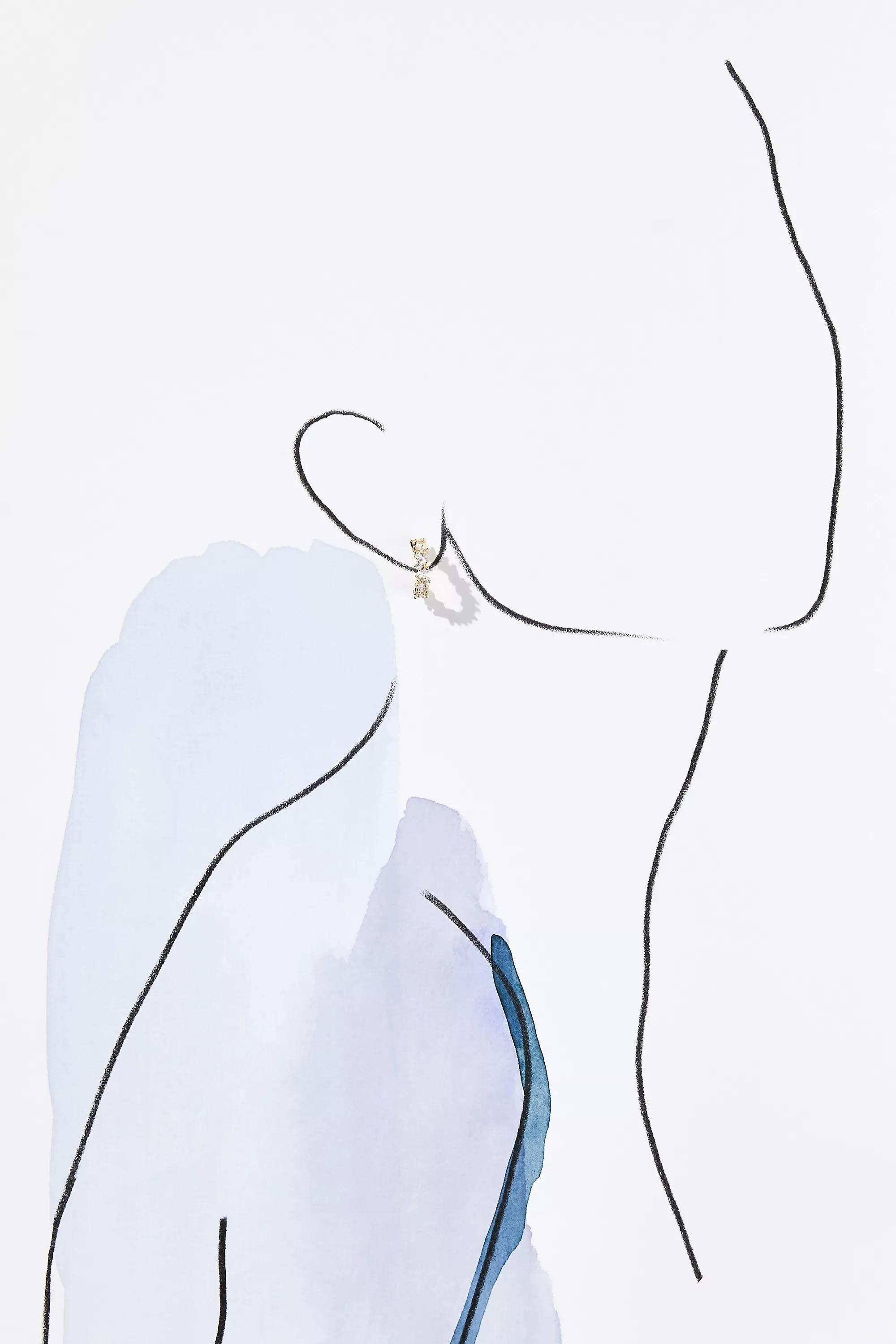 Layered Crystal Baguette Hoop Earrings, Gold, A501_0070, large image number 2