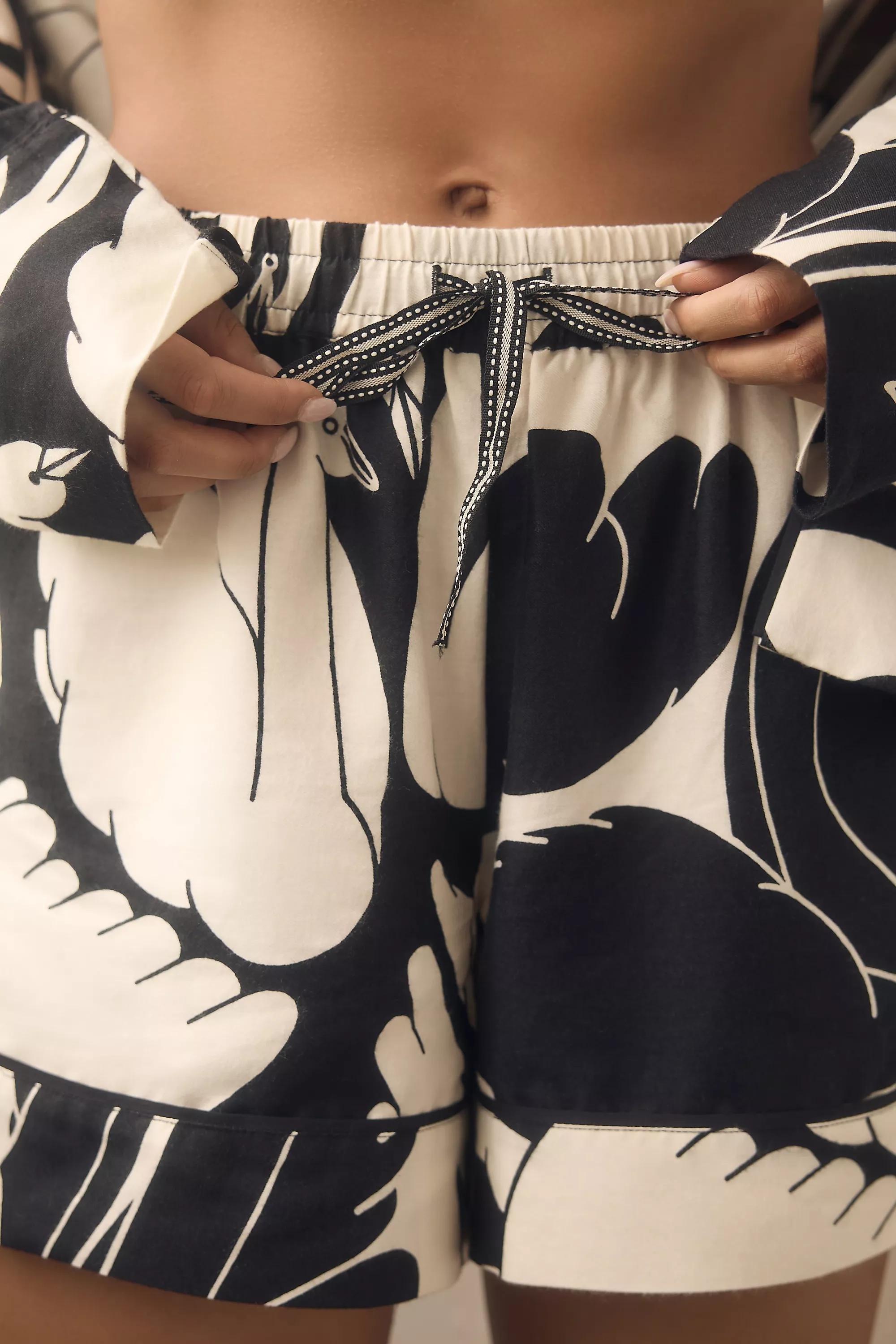 Flannel Pyjama Shorts, White, , large image number 2