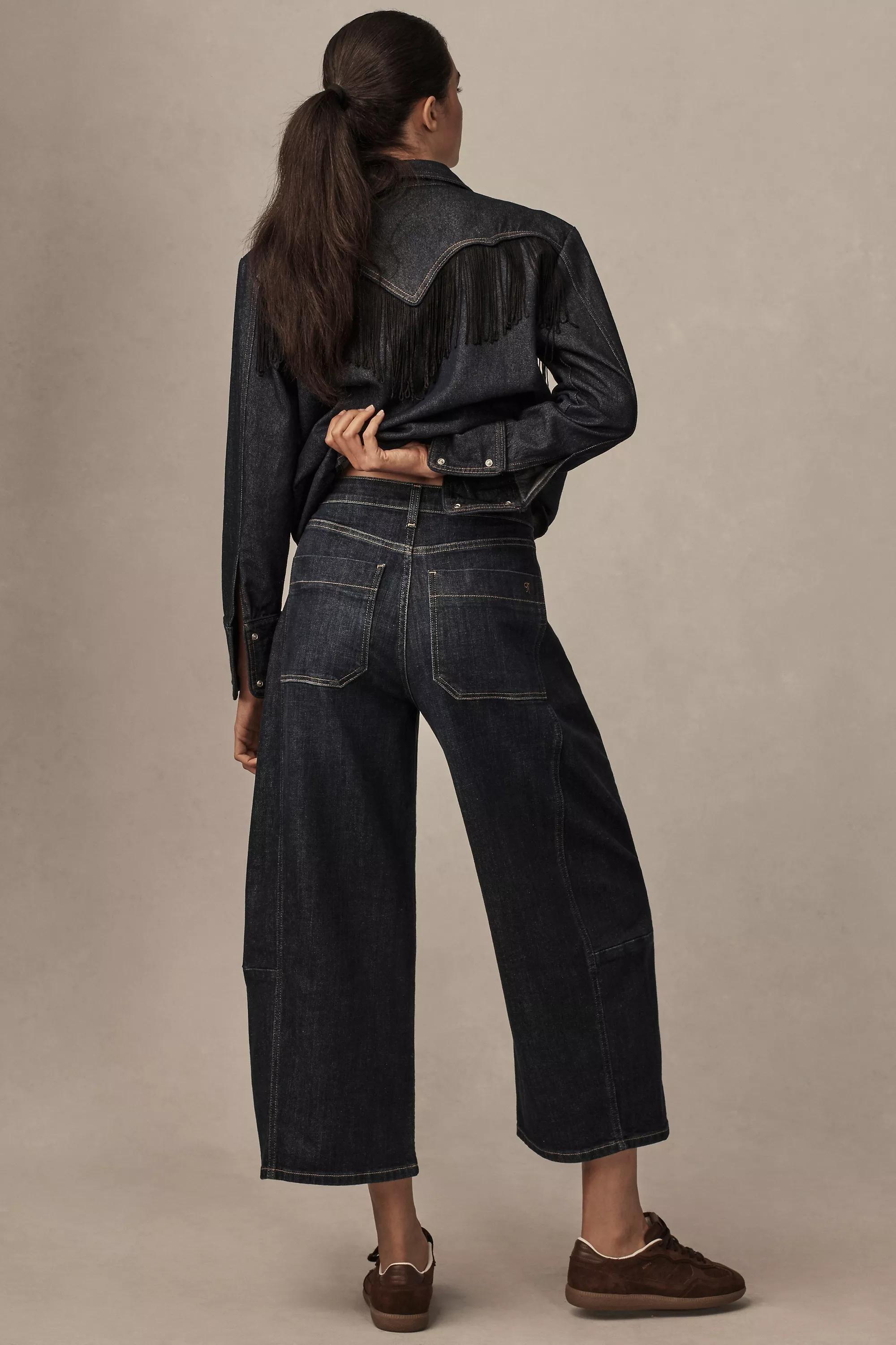 Pilcro Heritage Curve Mid-Rise Wide-Leg Jeans, Black, , large image number 3