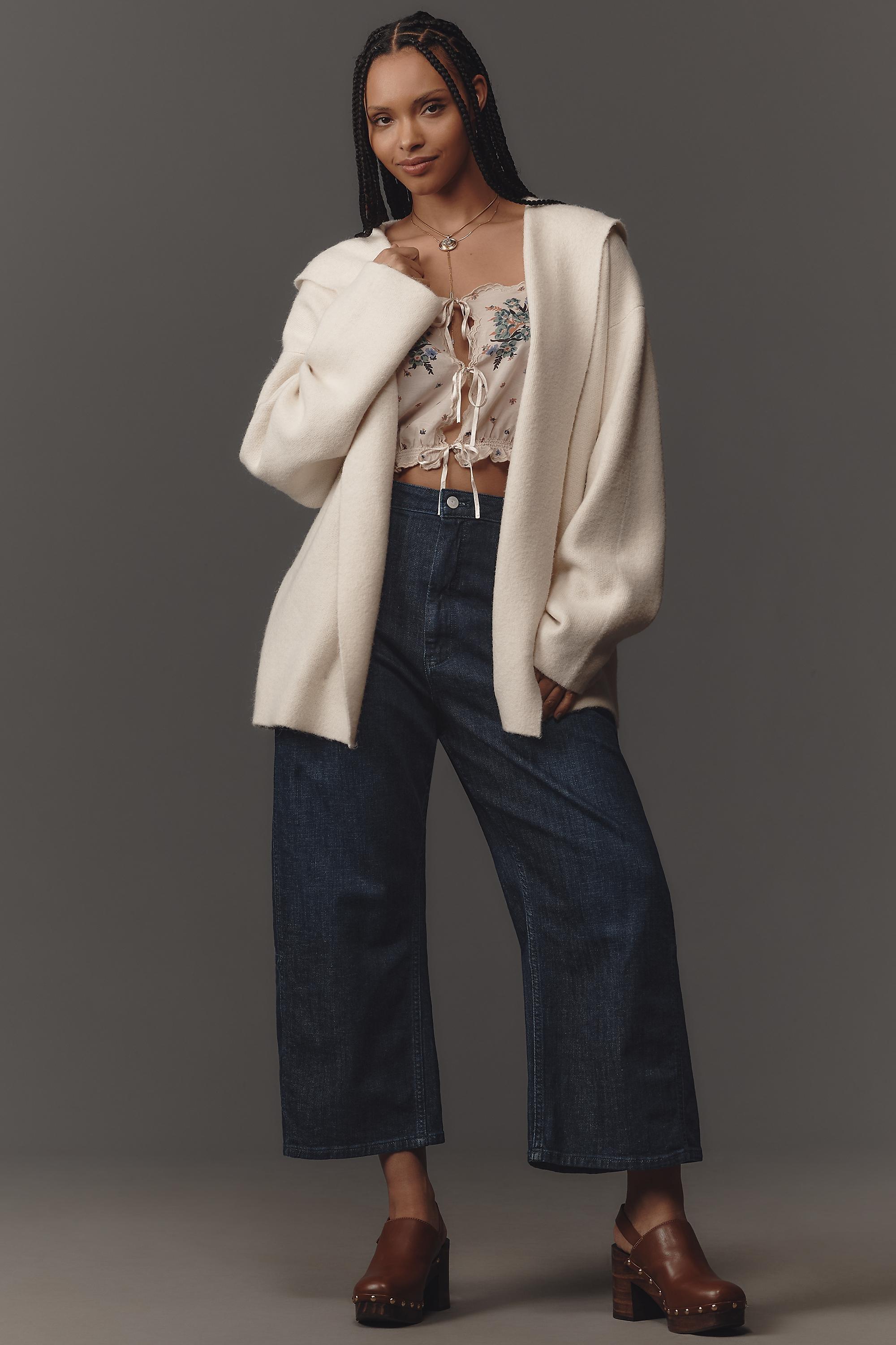 Pilcro Heritage Curve Mid-Rise Wide-Leg Jeans, Black, A501_0091, large image number 4