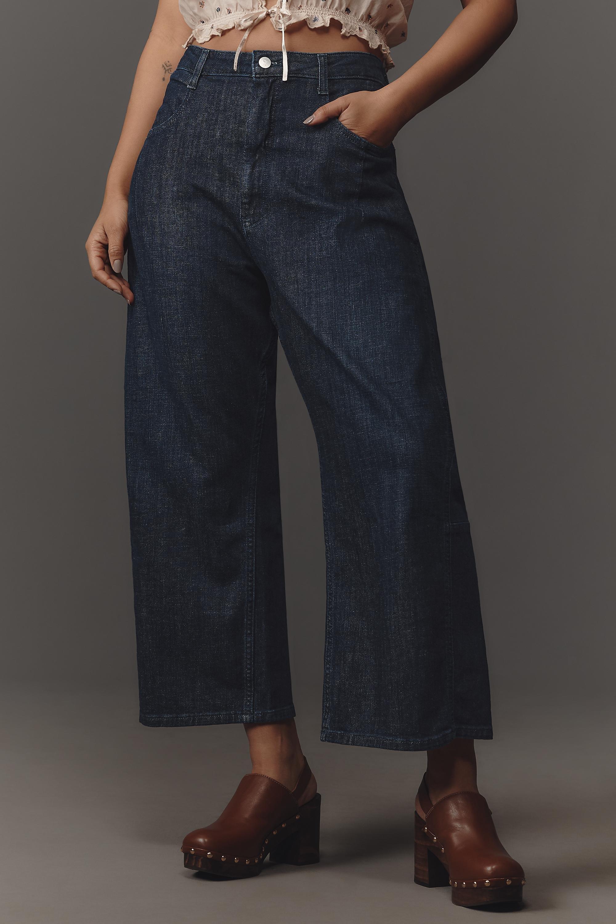 Pilcro Heritage Curve Mid-Rise Wide-Leg Jeans, Black, A501_0091, large image number 5