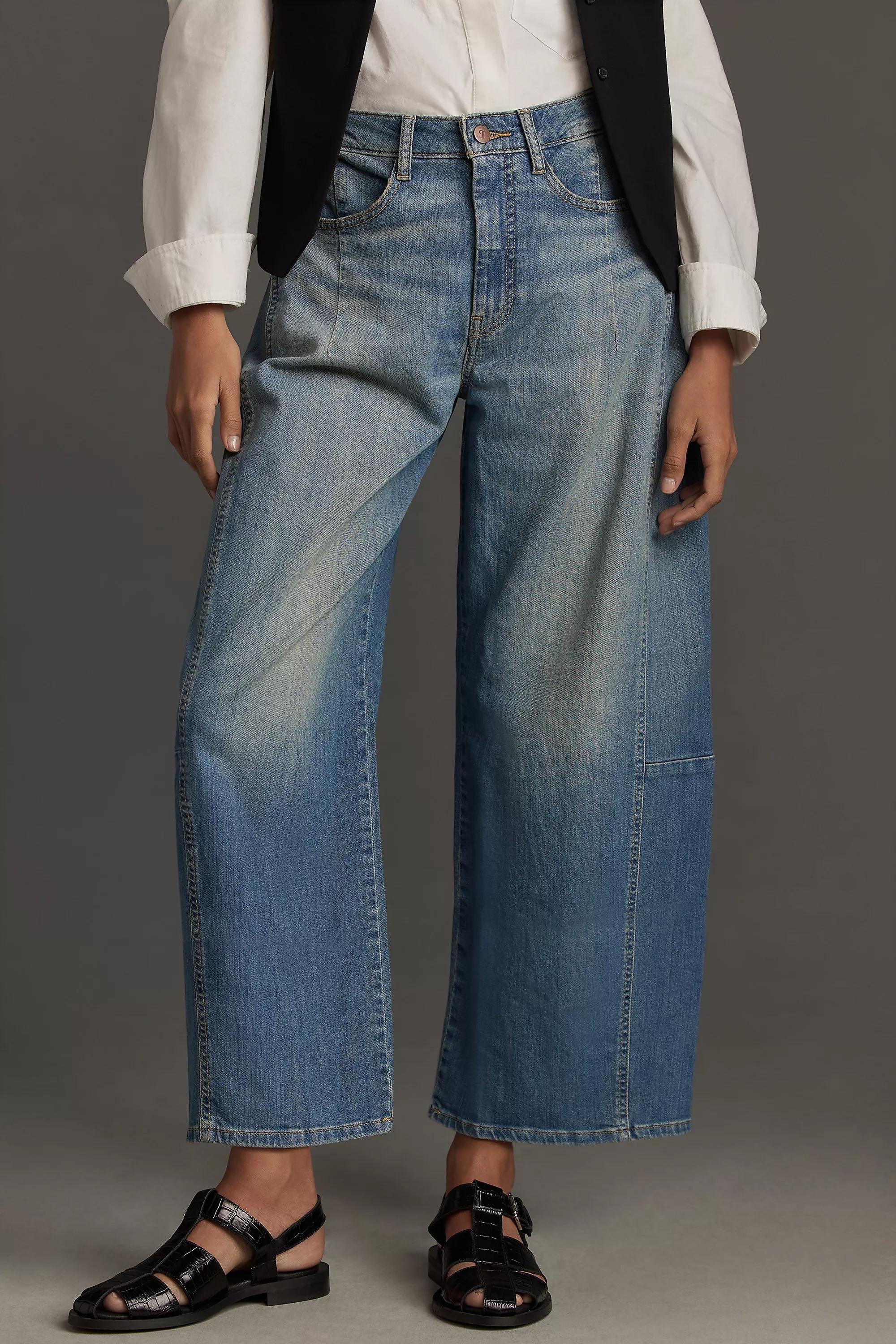 Pilcro Denim Heritage Curve Mid-Rise Wide-Leg Jeans, Blue, , large image number 1
