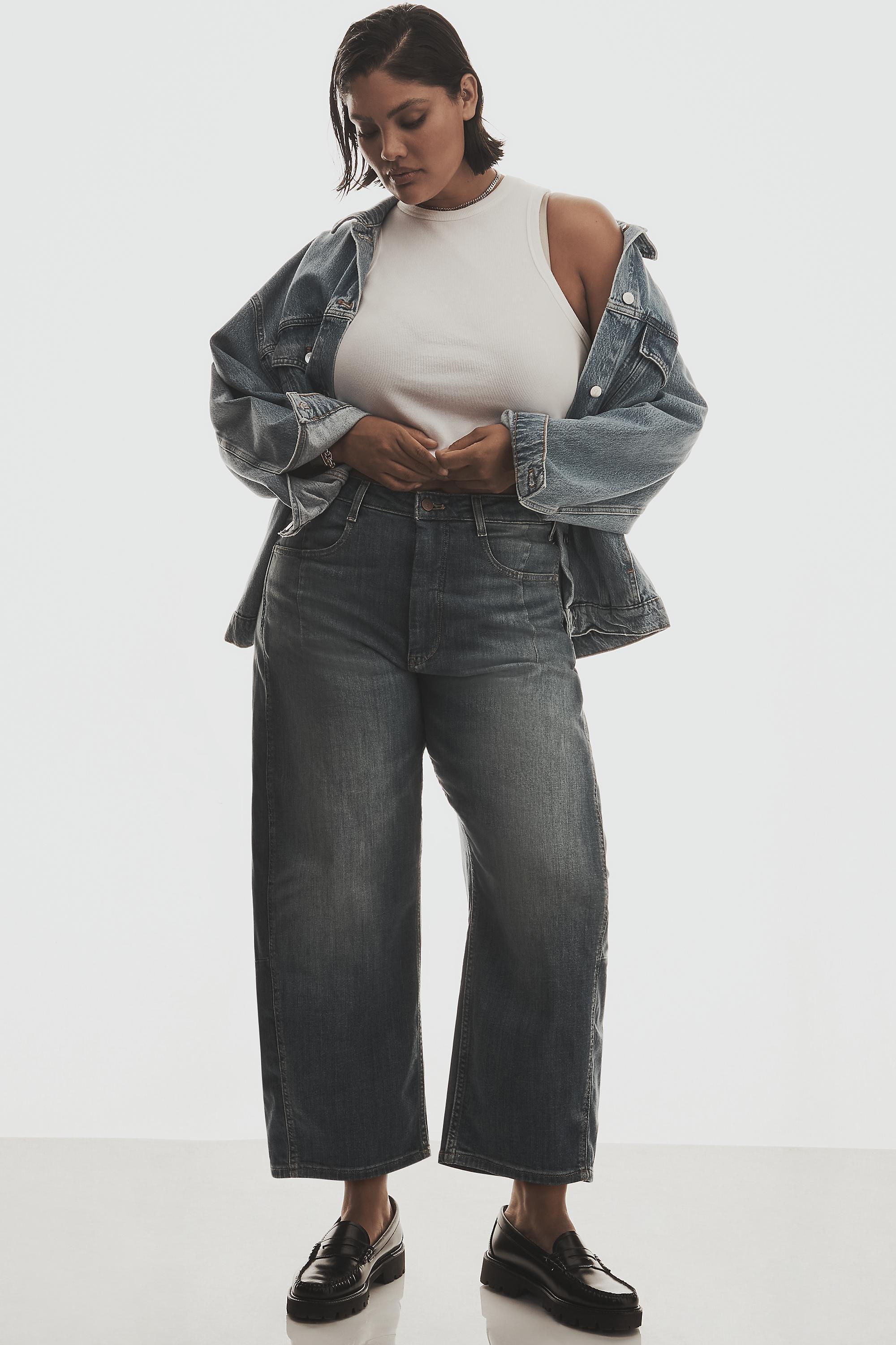 Pilcro Denim Heritage Curve Mid-Rise Wide-Leg Jeans, Blue, Blue, large image number 5