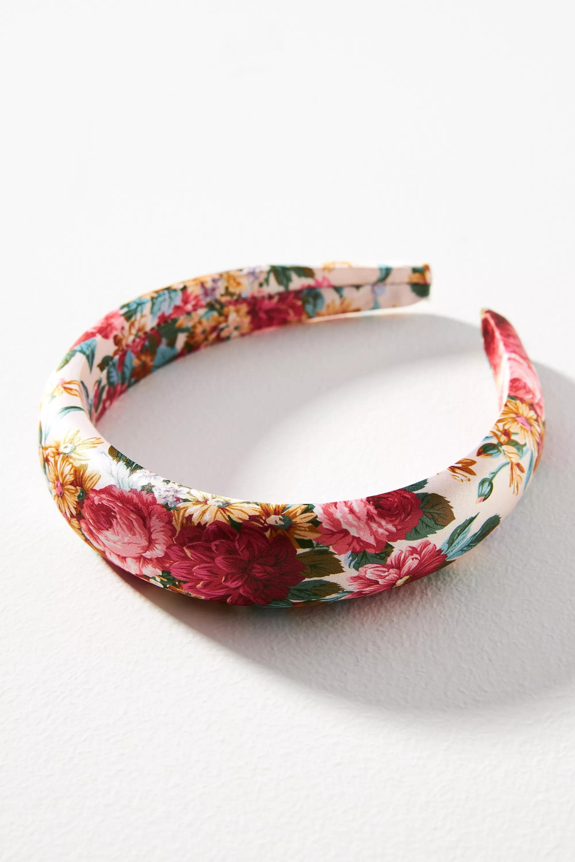 Anthropologie - Selkie Padded Floral Headband, Red