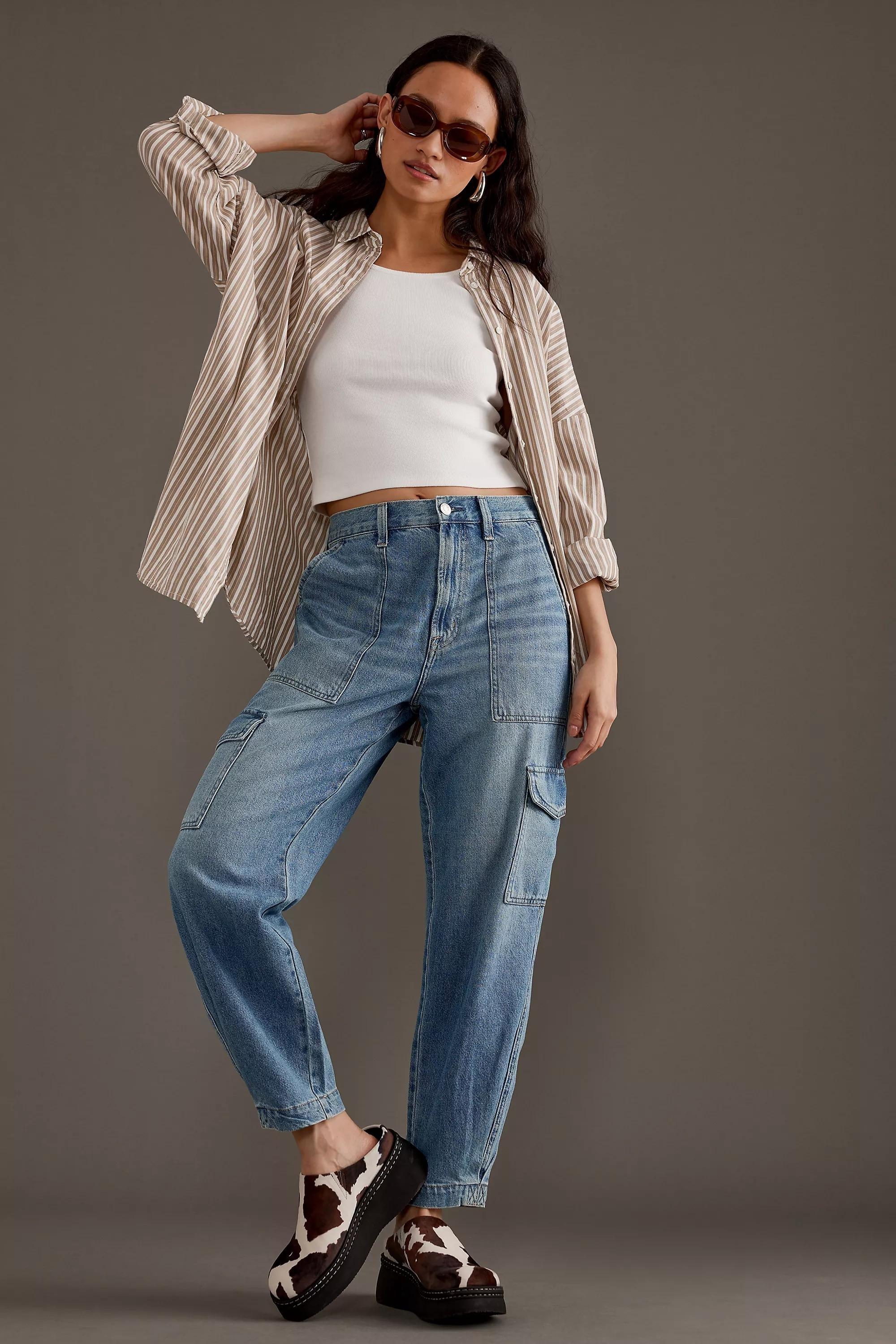 Pistola Josephine High-Rise Cargo Jeans, Blue, , large image number 1