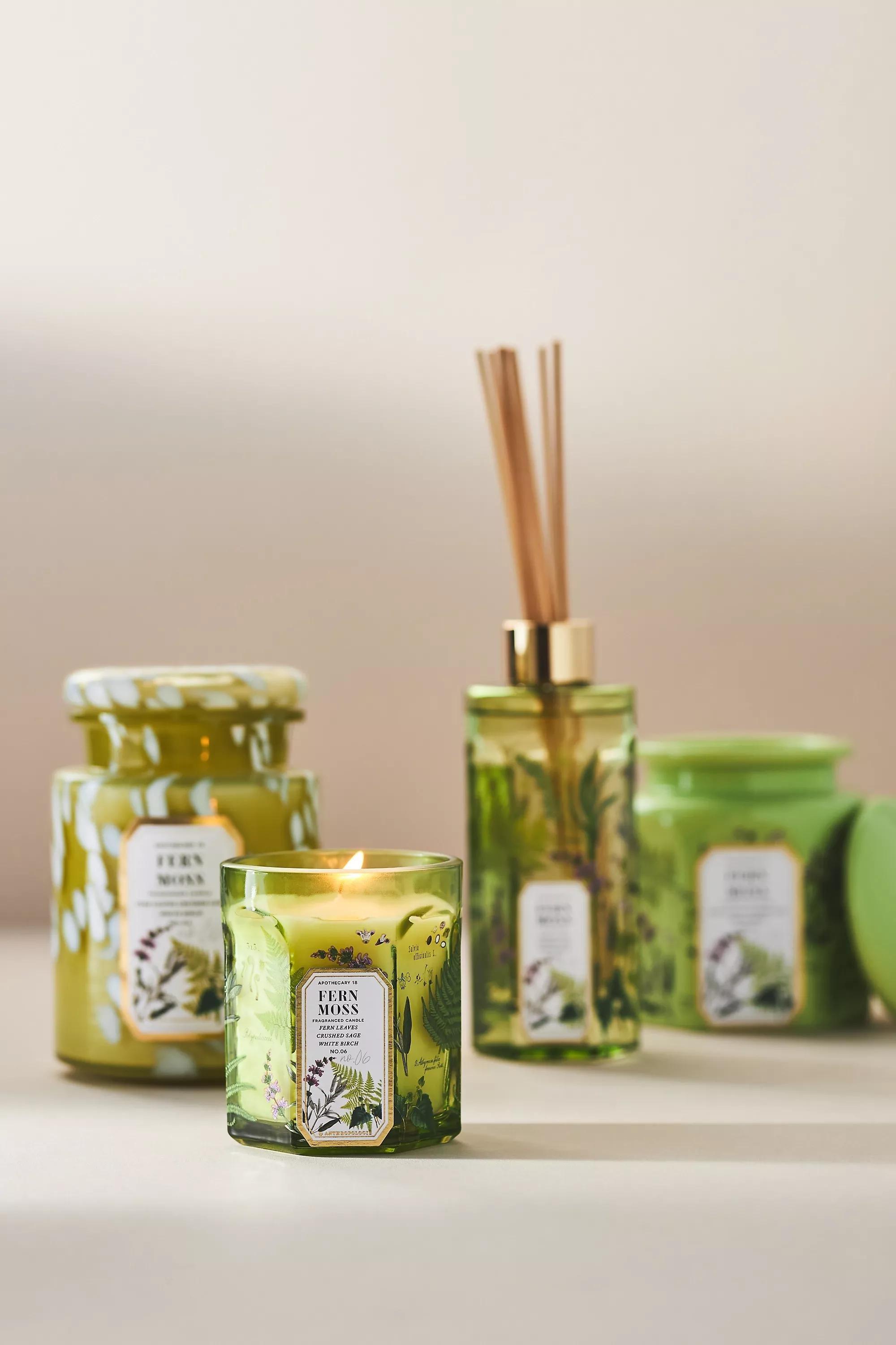 Apothecary 18 Night Gardenia Ceramic Jar Candle, Green, A501_0237, large image number 1