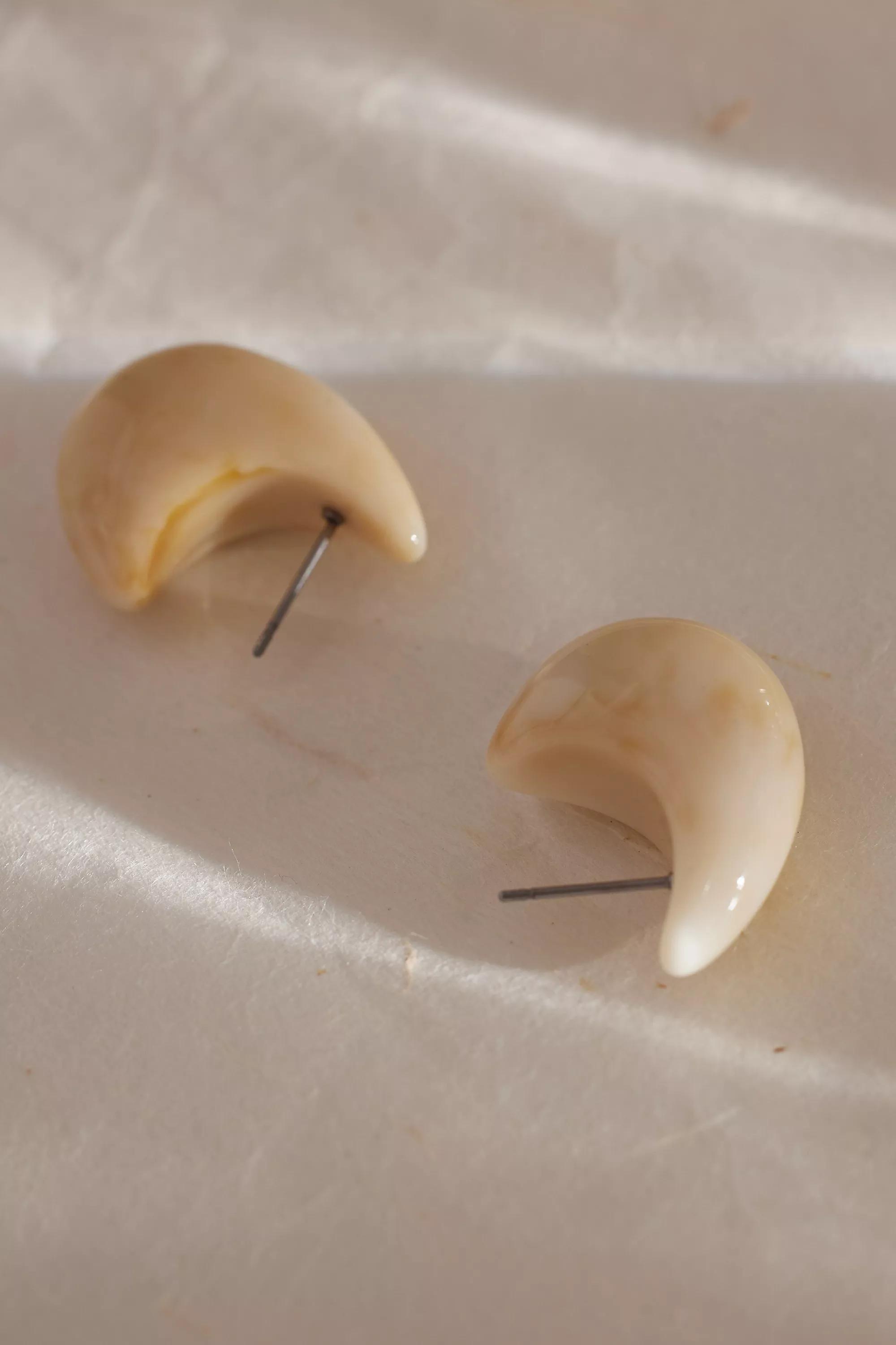 The Petra Resin Mini Drop Earrings, Cream, A501_0012, large image number 0