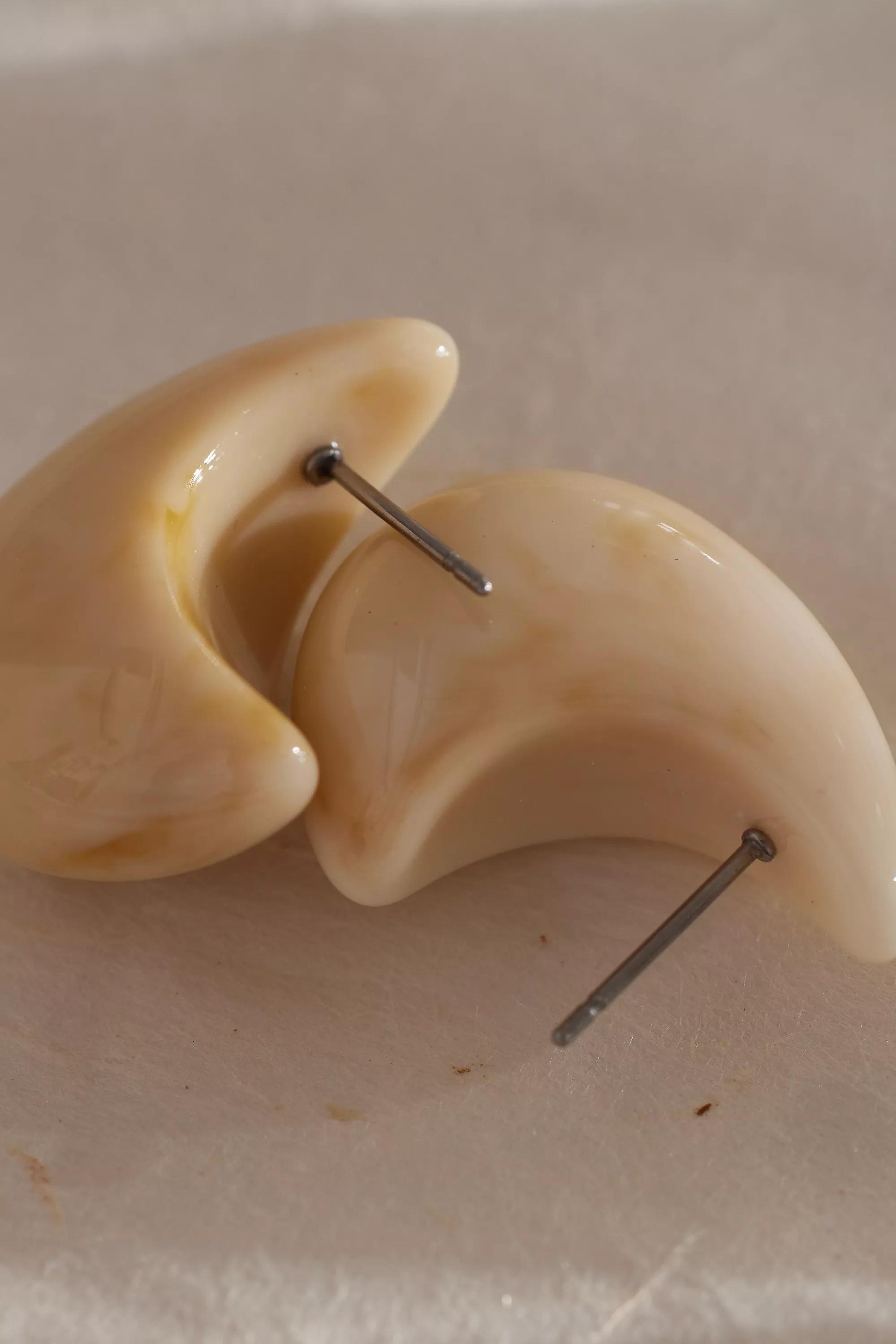The Petra Resin Mini Drop Earrings, Cream, A501_0012, large image number 1